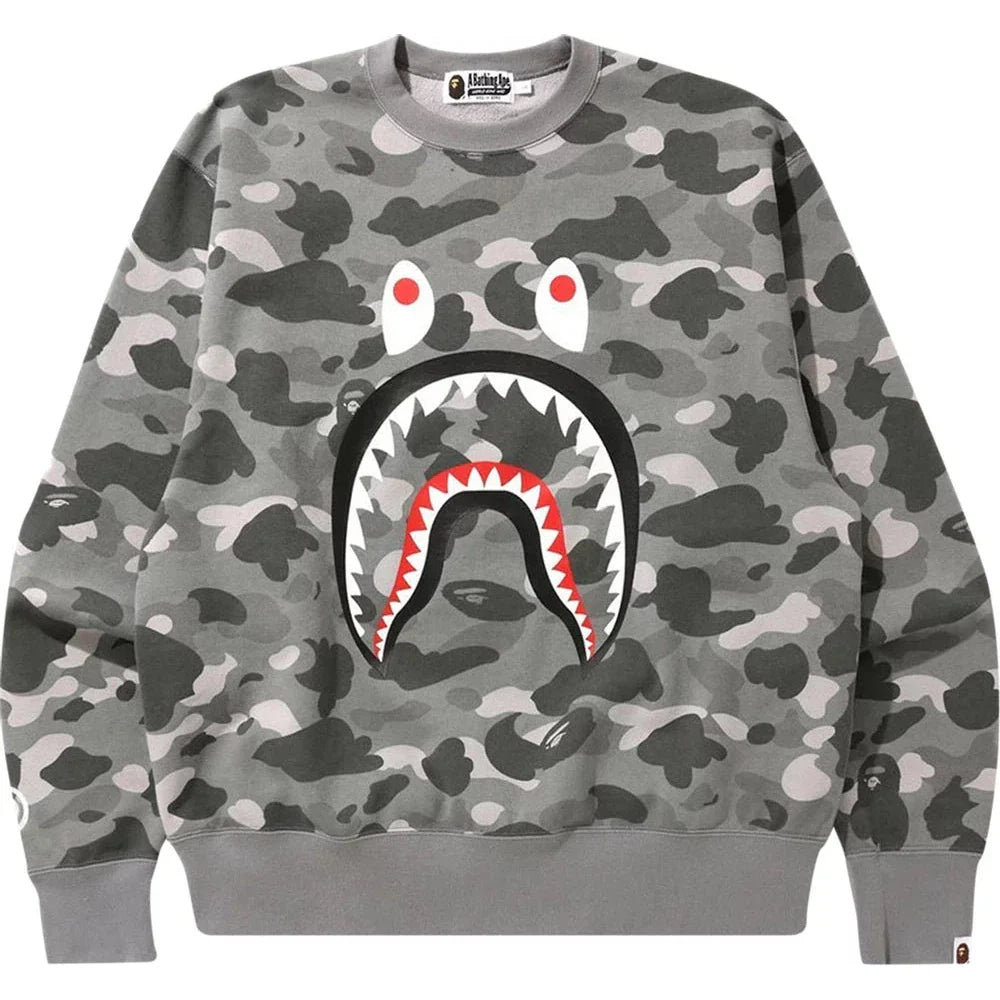BAPE Color Camo Shark Relaxed Fit Crewneck 'Grey'
