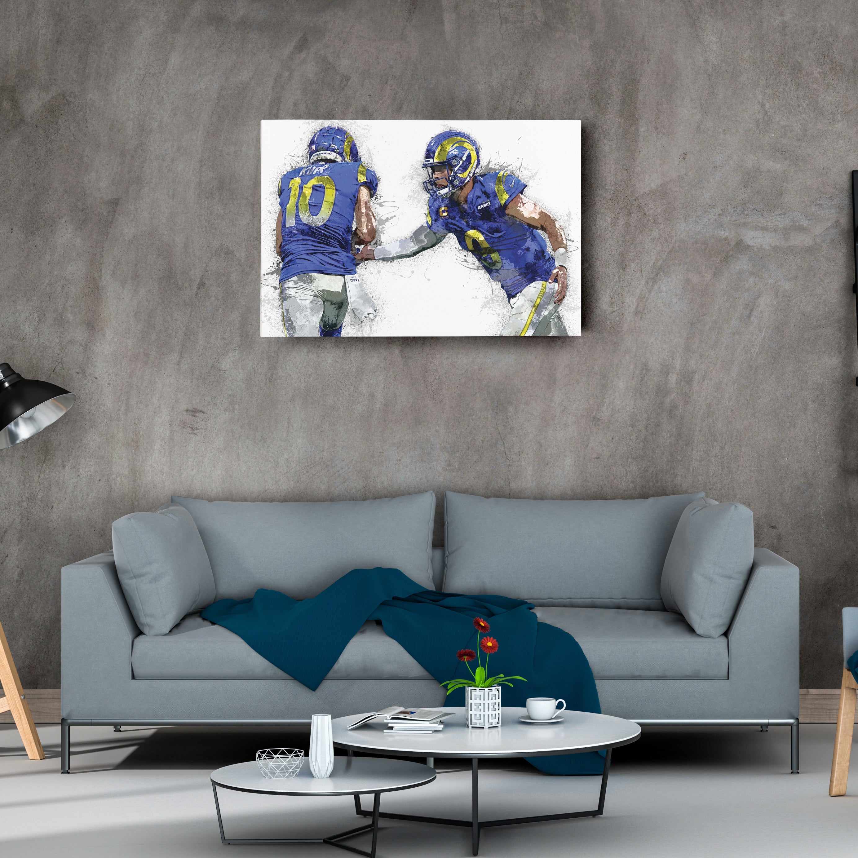 Cooper Kupp & Matthew Stafford Canvas Art – Los Angeles Rams Wall Decor