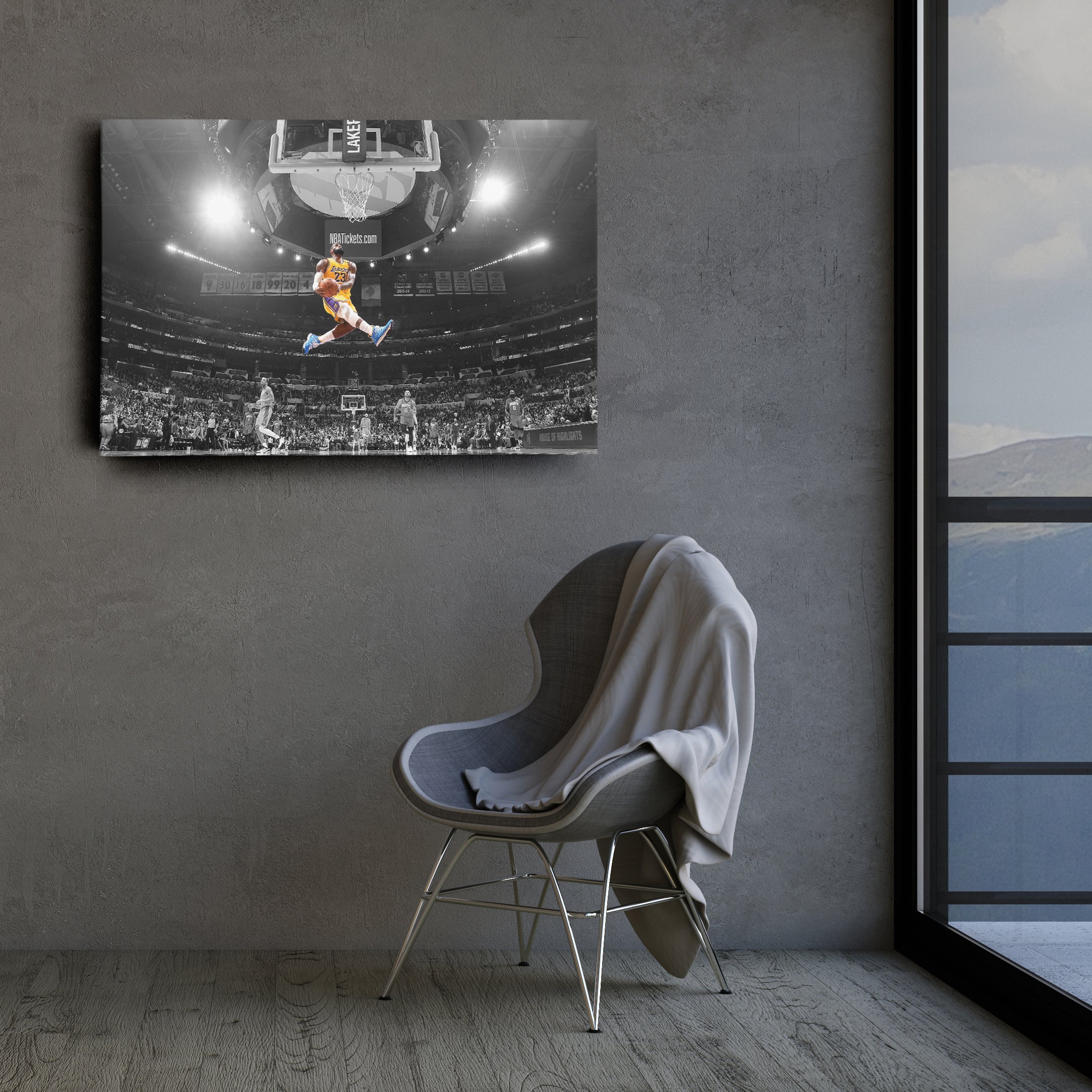 LeBron James Canvas Art – Slam Dunk Lakers Wall Decor