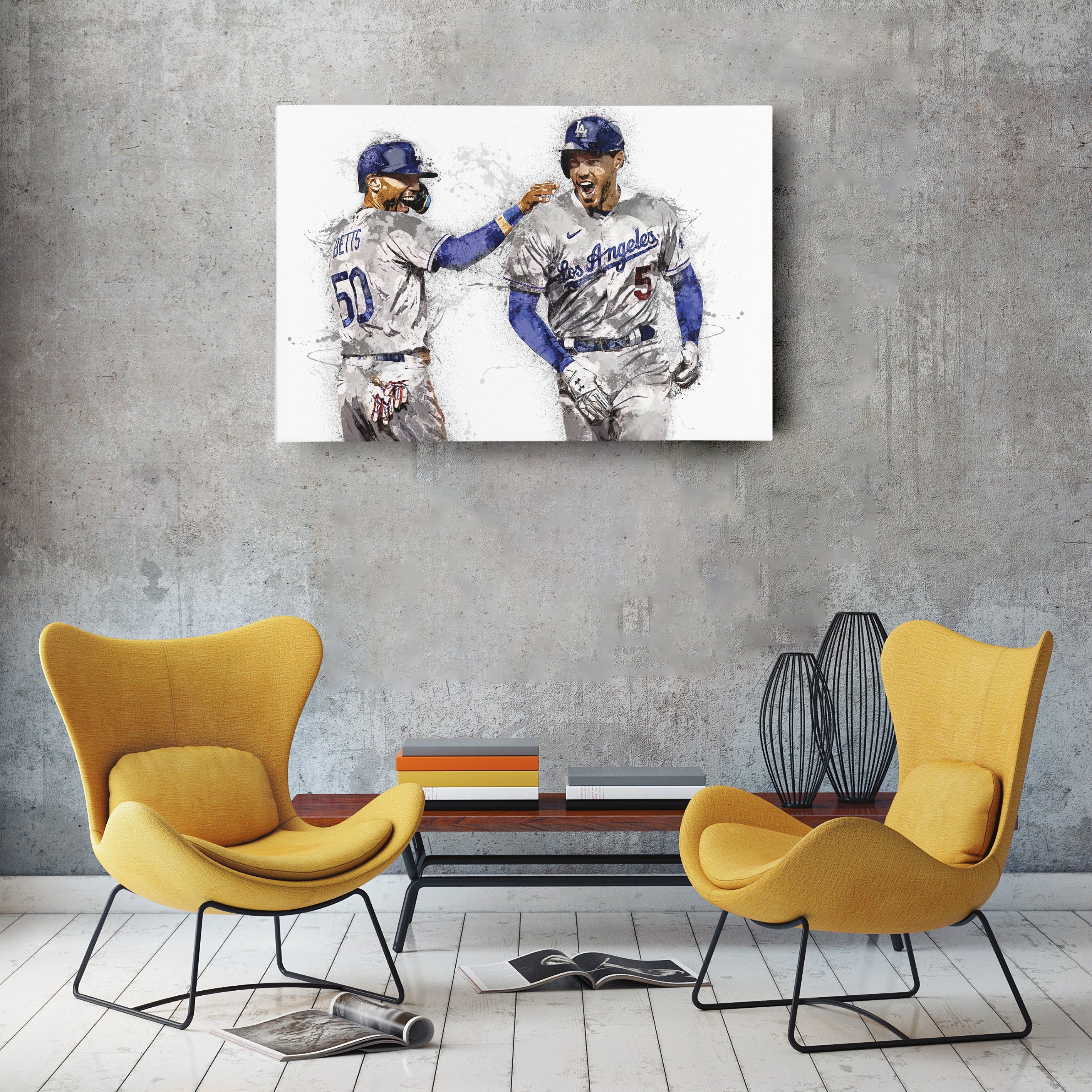 Freddie Freeman & Mookie Betts Canvas Art – Los Angeles Dodgers Wall Decor
