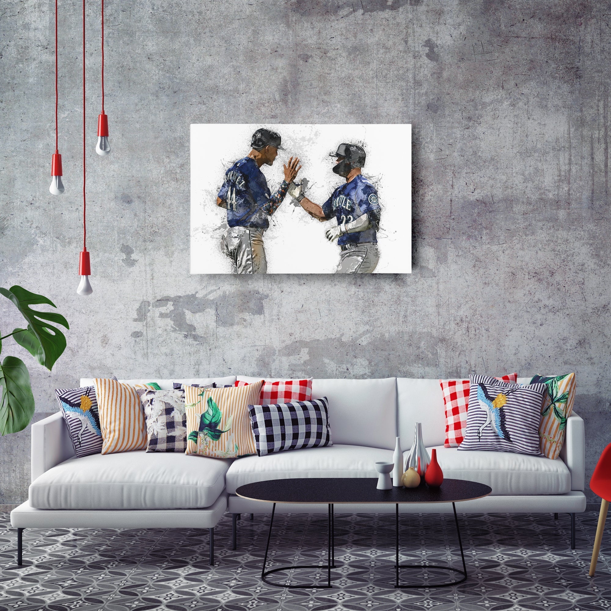 Julio Rodriguez & Ty France Canvas Art – Seattle Mariners Wall Decor