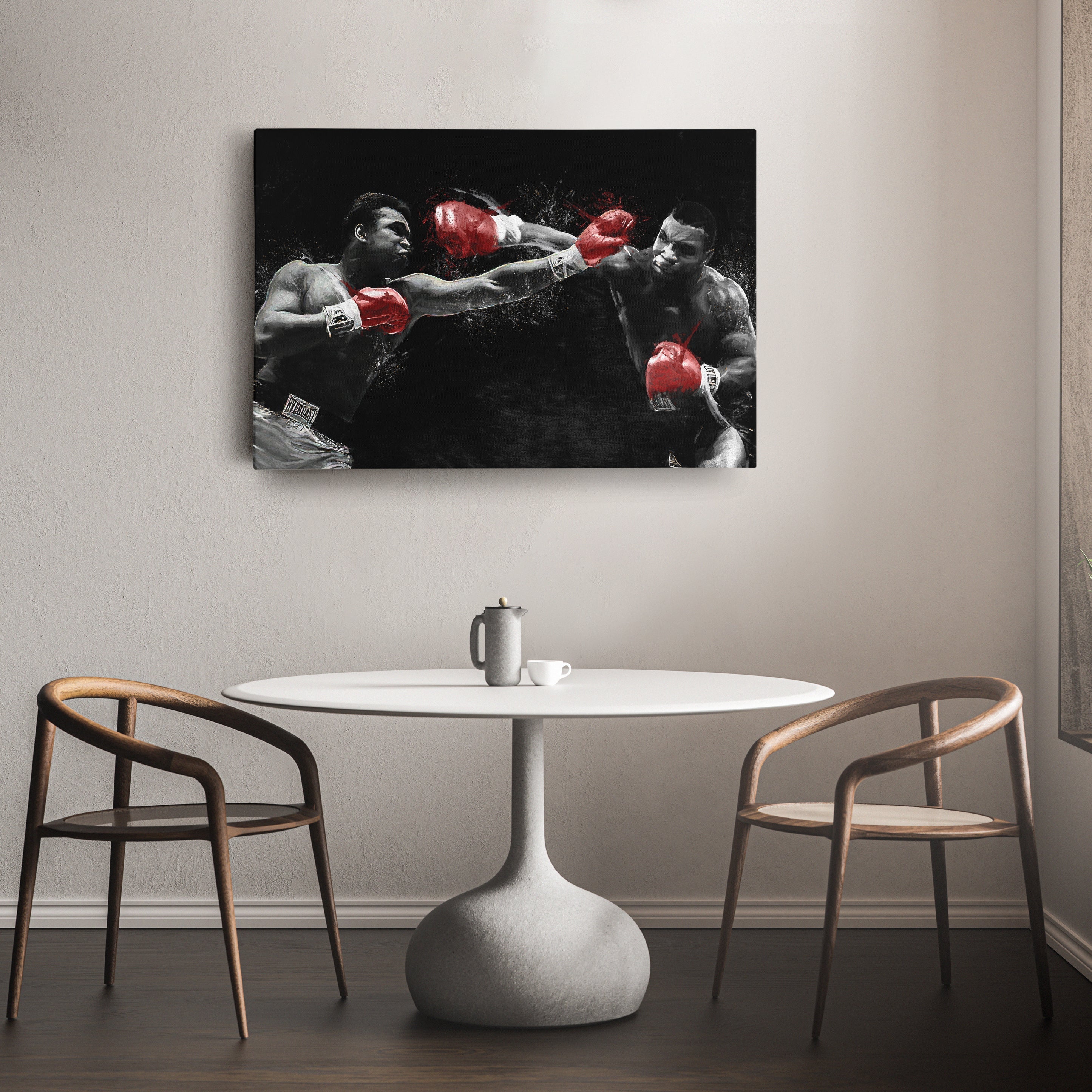 Mike Tyson vs Muhammad Ali Canvas Art – Boxing Legends Wall Decor