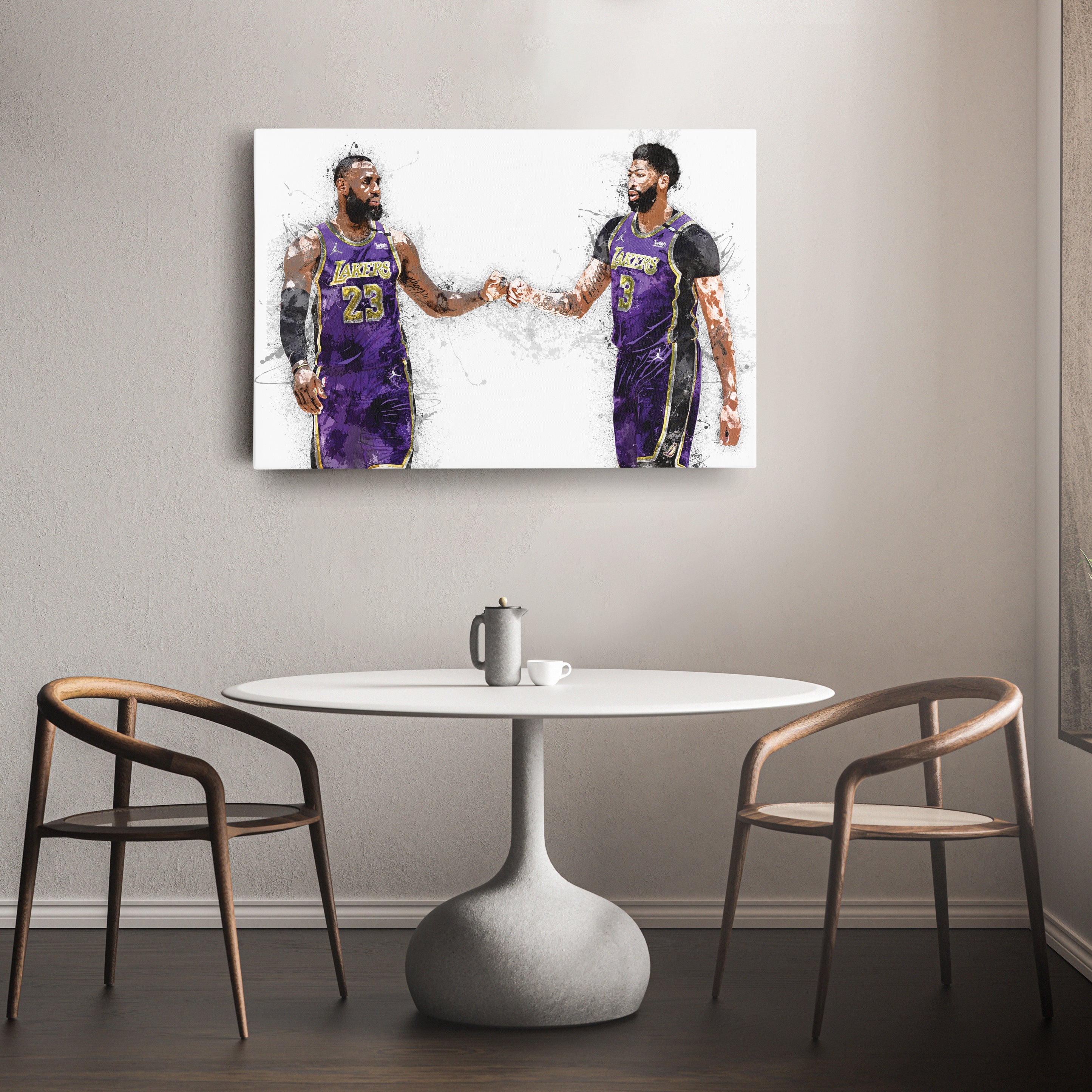 LeBron James & Anthony Davis Canvas Art – Los Angeles Lakers Wall Decor