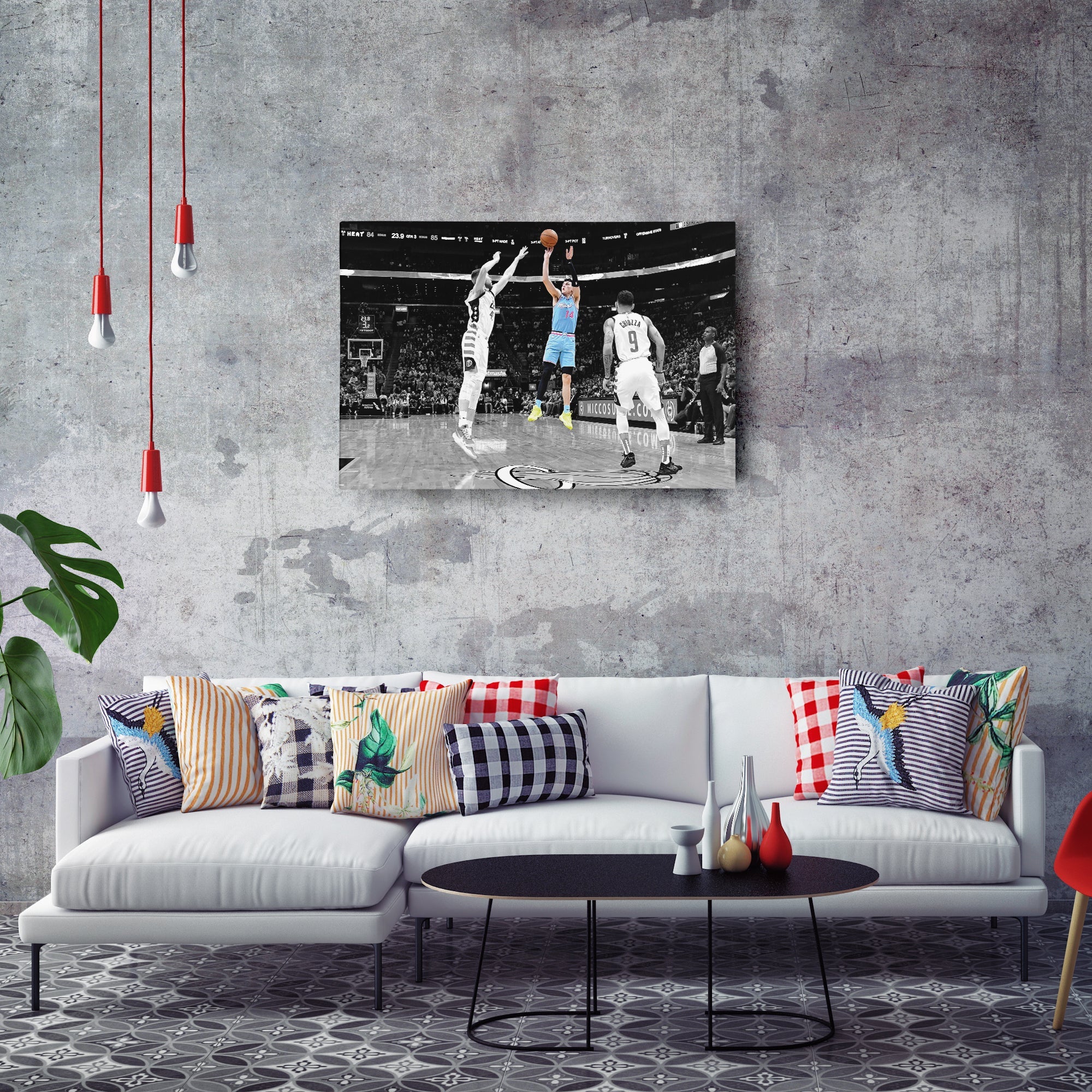 Tyler Herro Canvas Art – Clutch Shot Basketball Decor