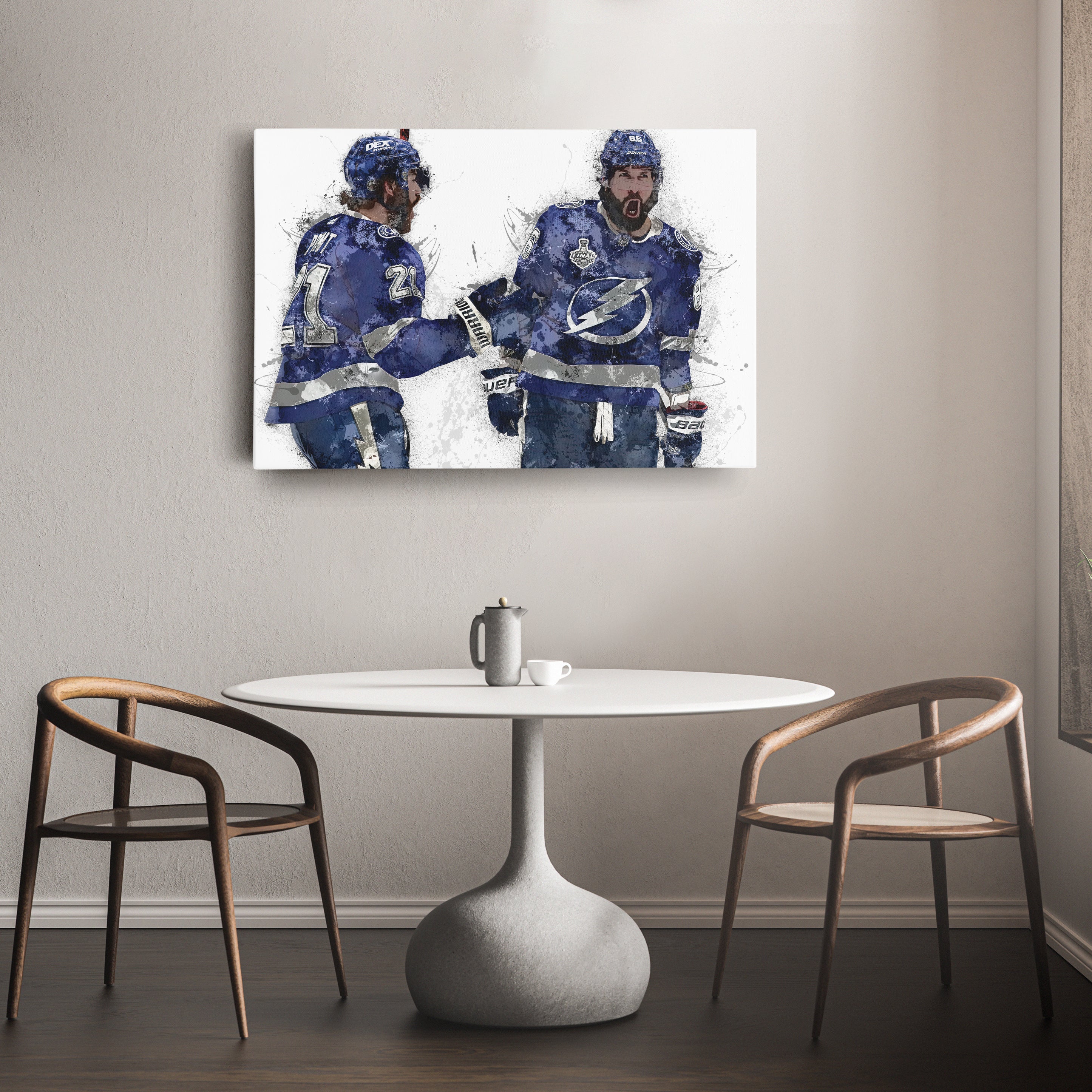 Brayden Point & Nikita Kucherov Canvas Art – Tampa Bay Lightning Wall Decor
