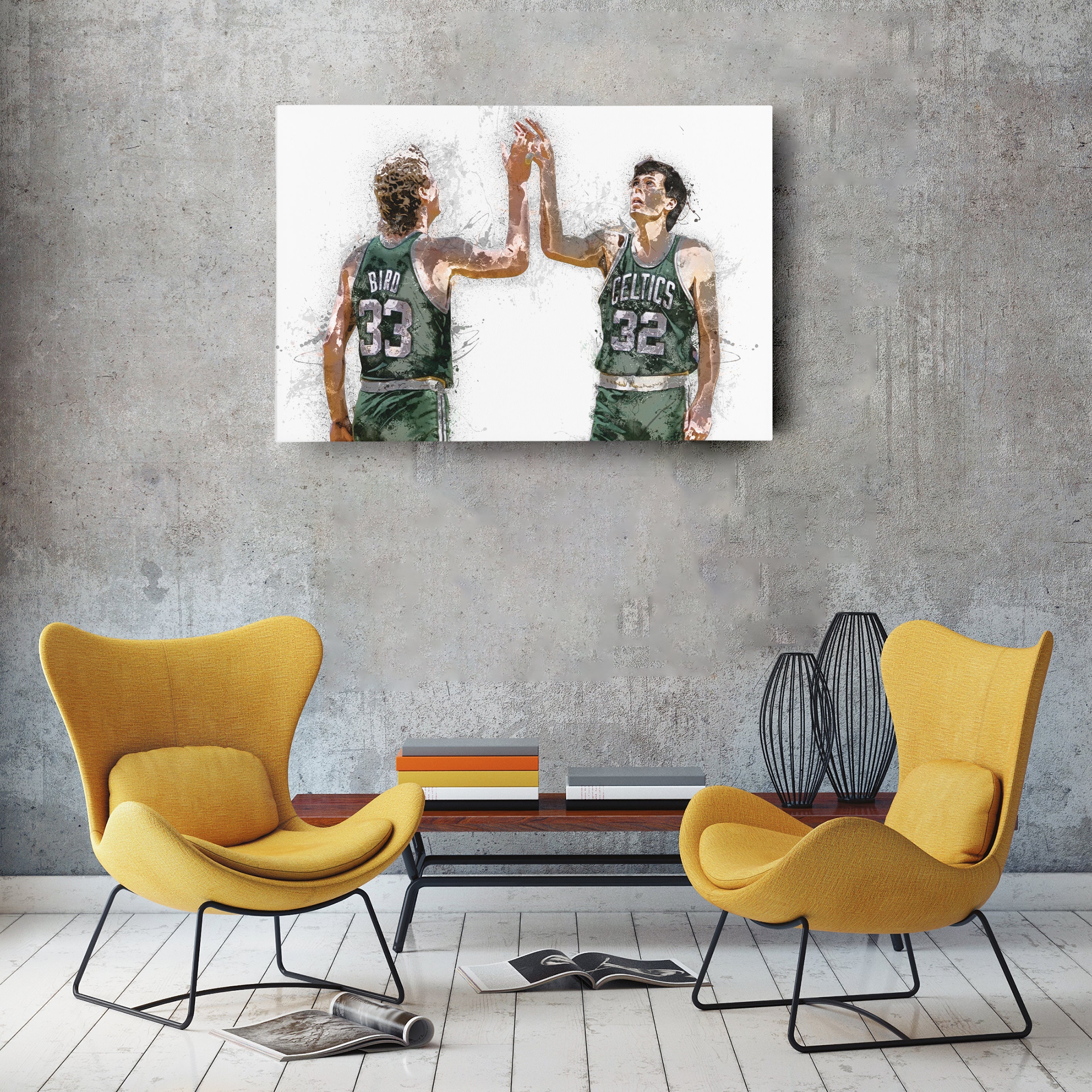 Larry Bird & Kevin McHale Canvas Art – Boston Celtics Wall Decor