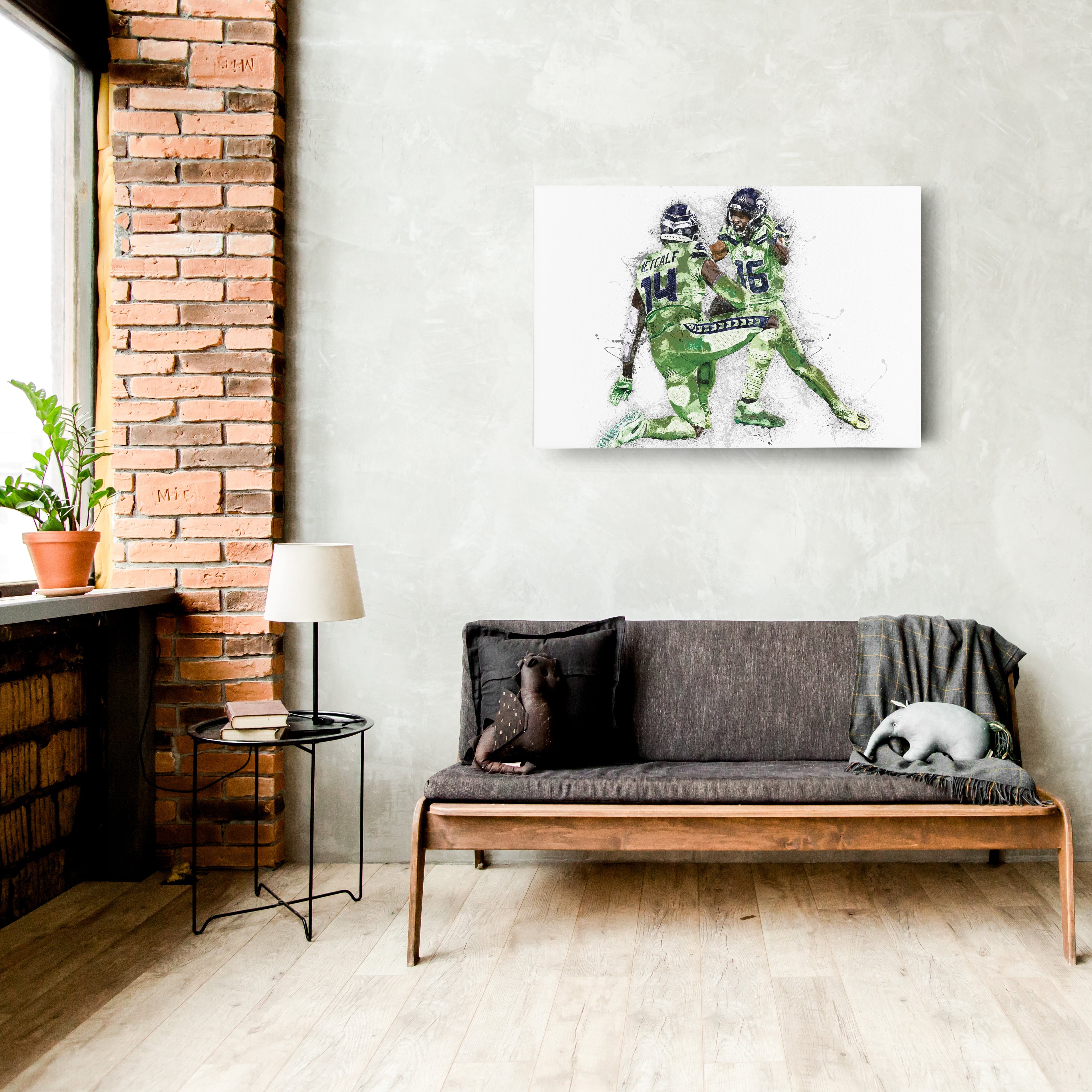 DK Metcalf & Tyler Lockett Canvas Art – Seattle Seahawks Wall Decor