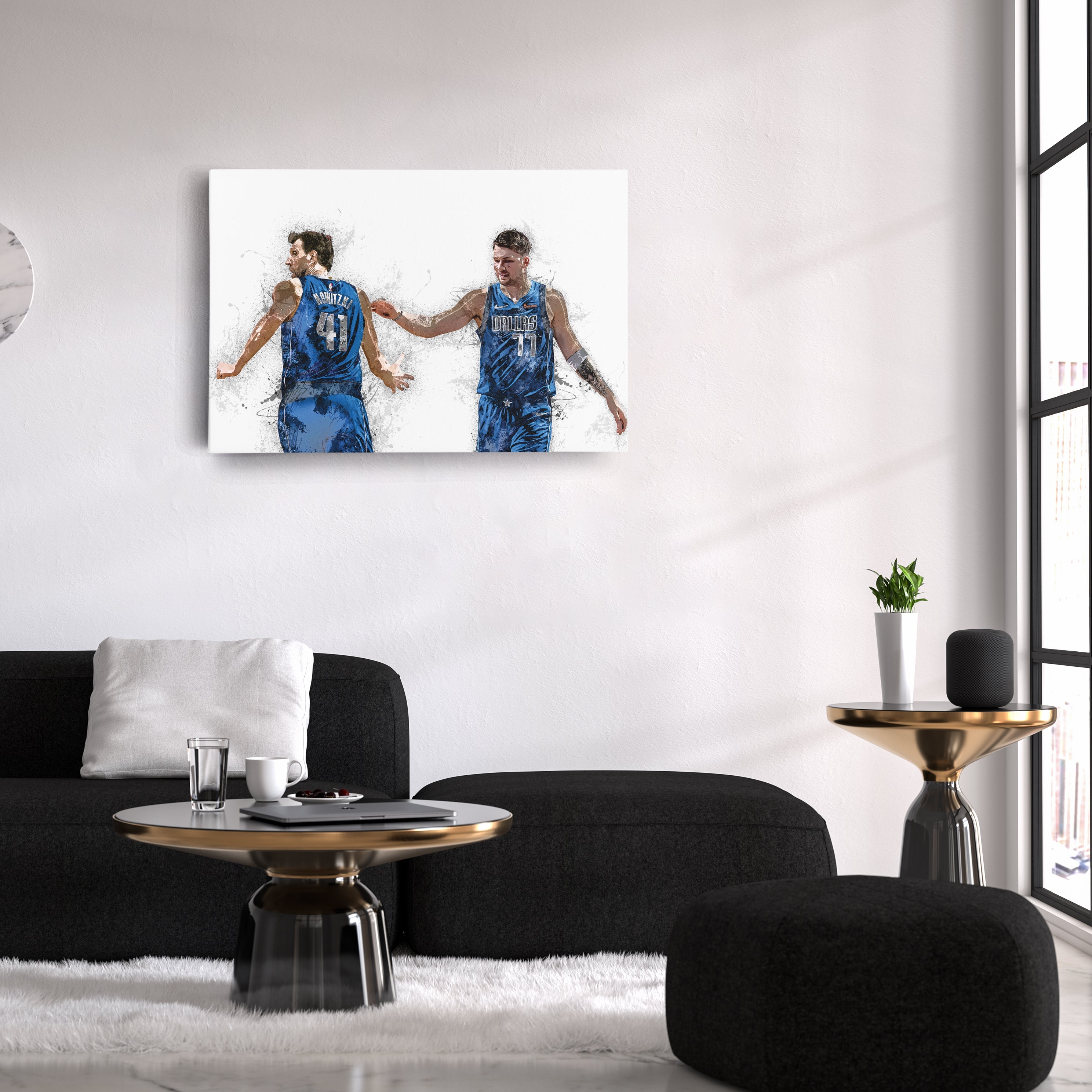 Luka Doncic & Dirk Nowitzki Canvas Art – Dallas Mavericks Wall Decor