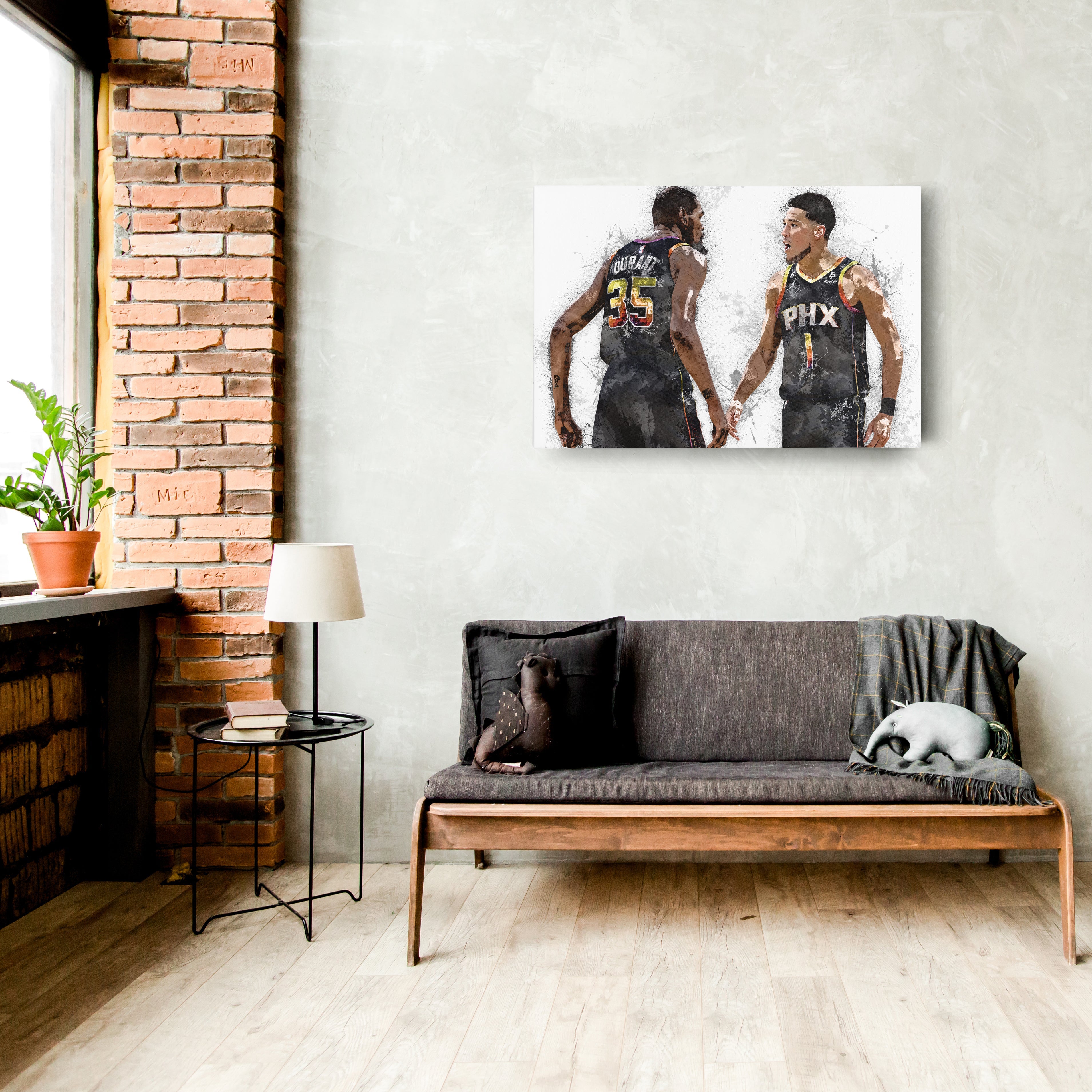 Kevin Durant & Devin Booker Canvas Art – Phoenix Suns Wall Decor