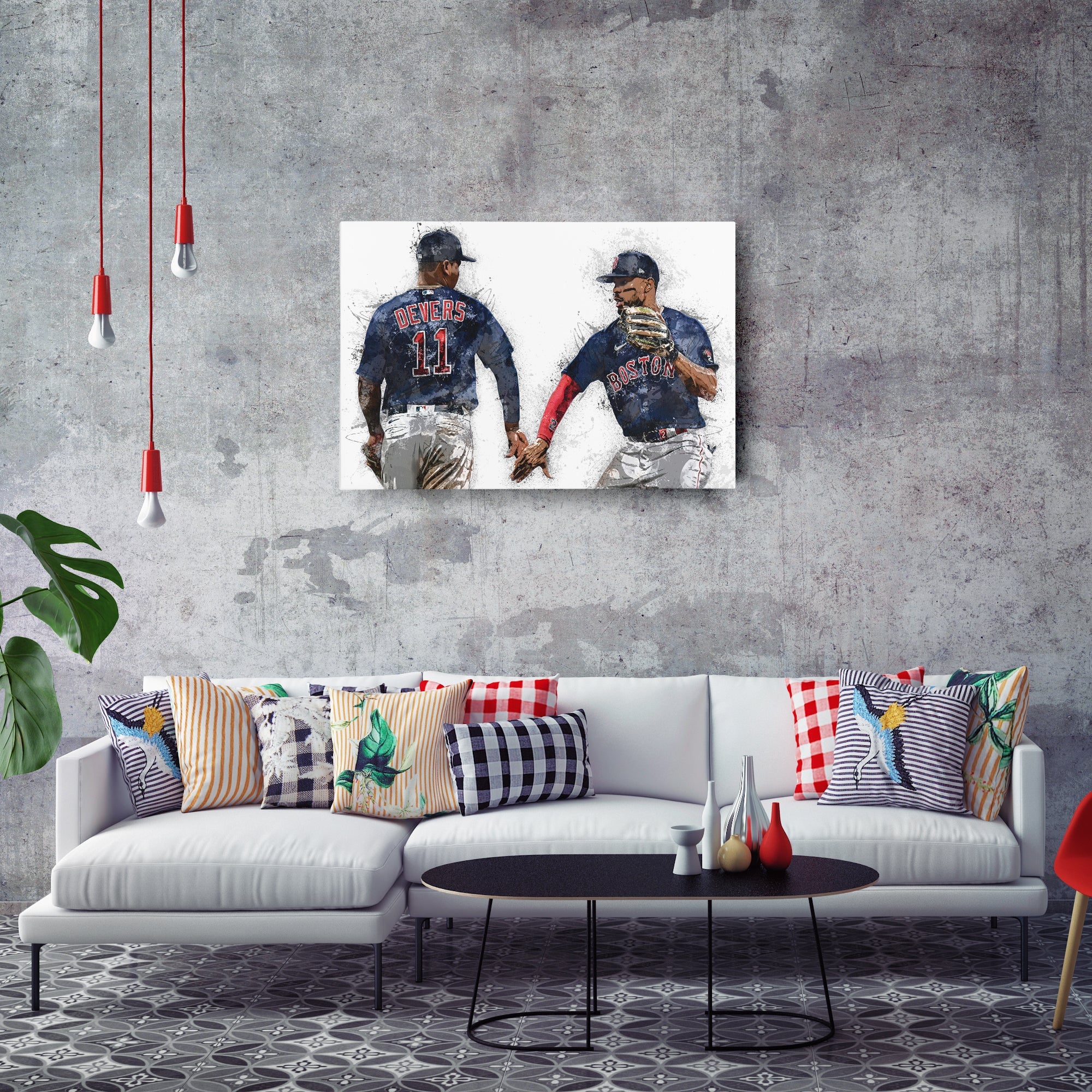 Rafael Devers & Xander Bogaerts Canvas Art – Boston Red Sox Wall Decor
