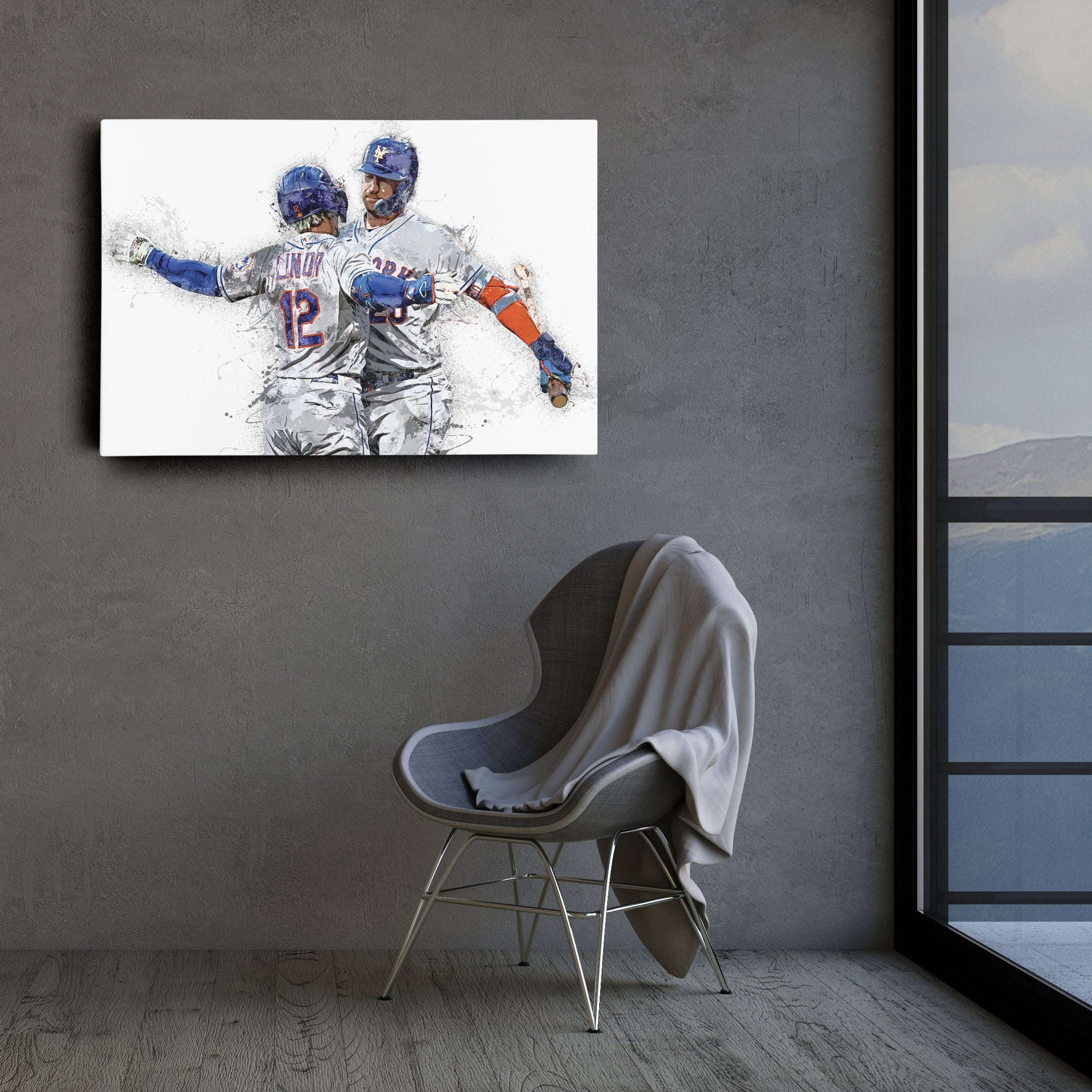 Francisco Lindor & Pete Alonso Canvas Art – New York Mets Wall Decor
