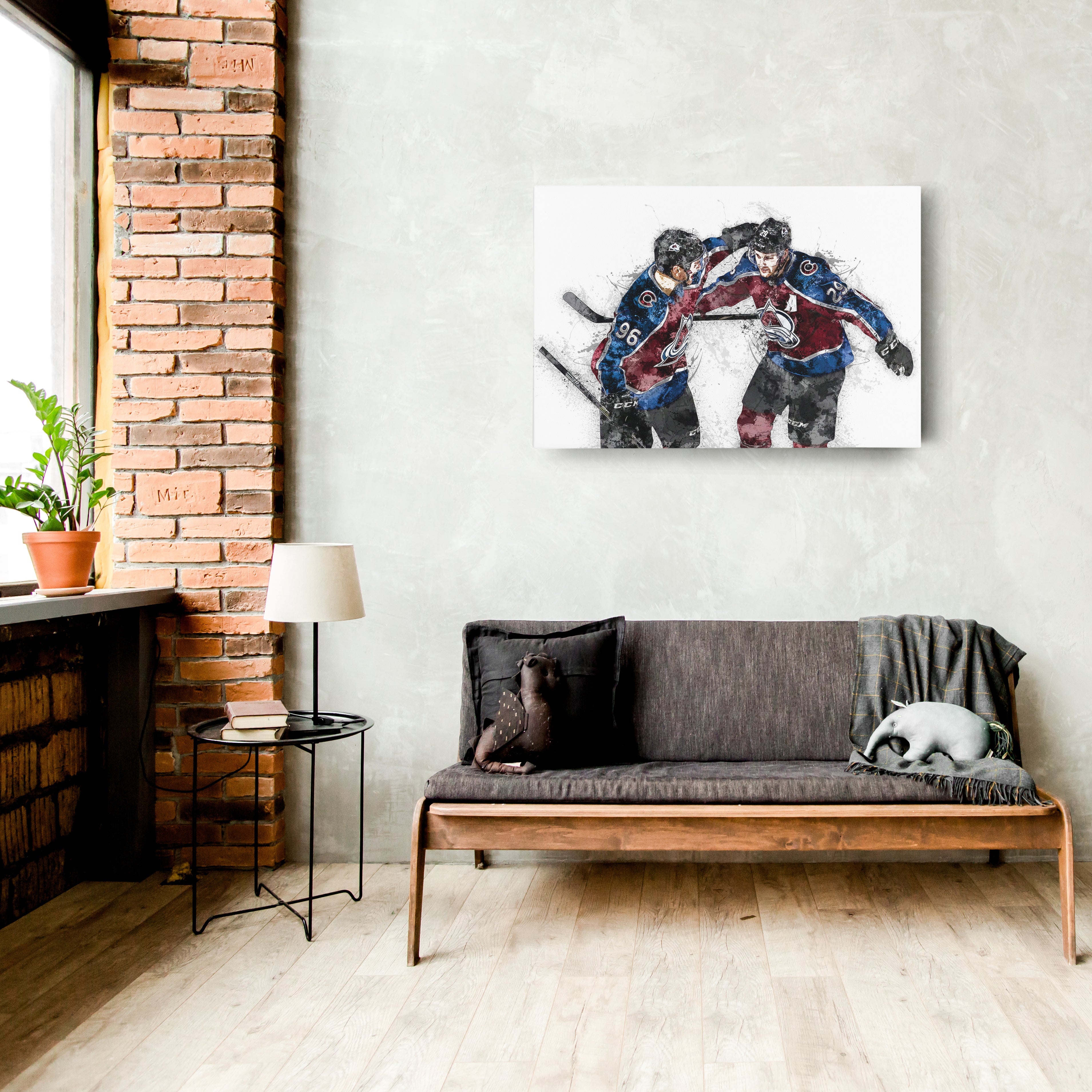 Nathan MacKinnon & Mikko Rantanen Canvas Art – Colorado Avalanche Wall Decor