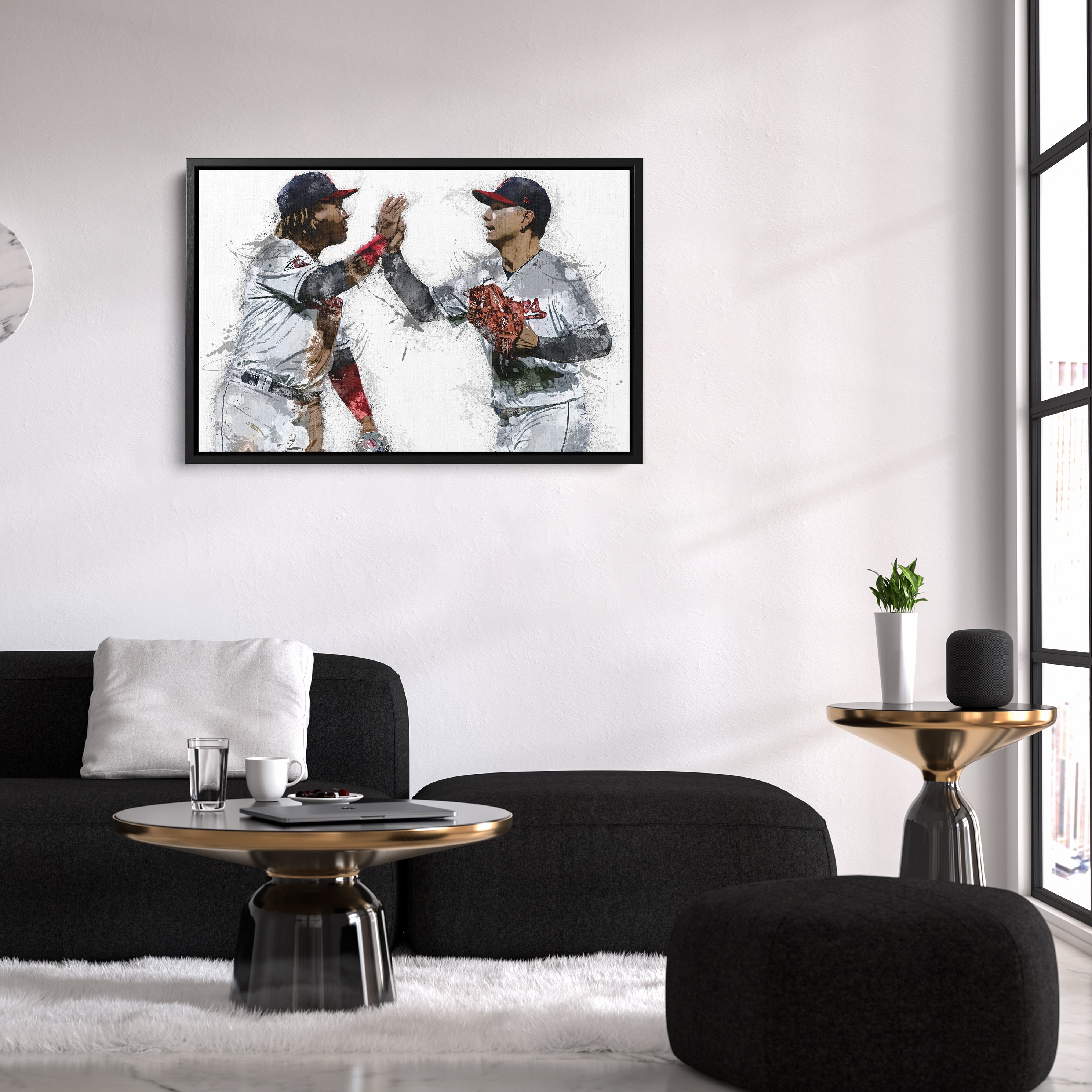 Jose Ramirez & Andres Gimenez Canvas Art – Cleveland Guardians Wall Decor