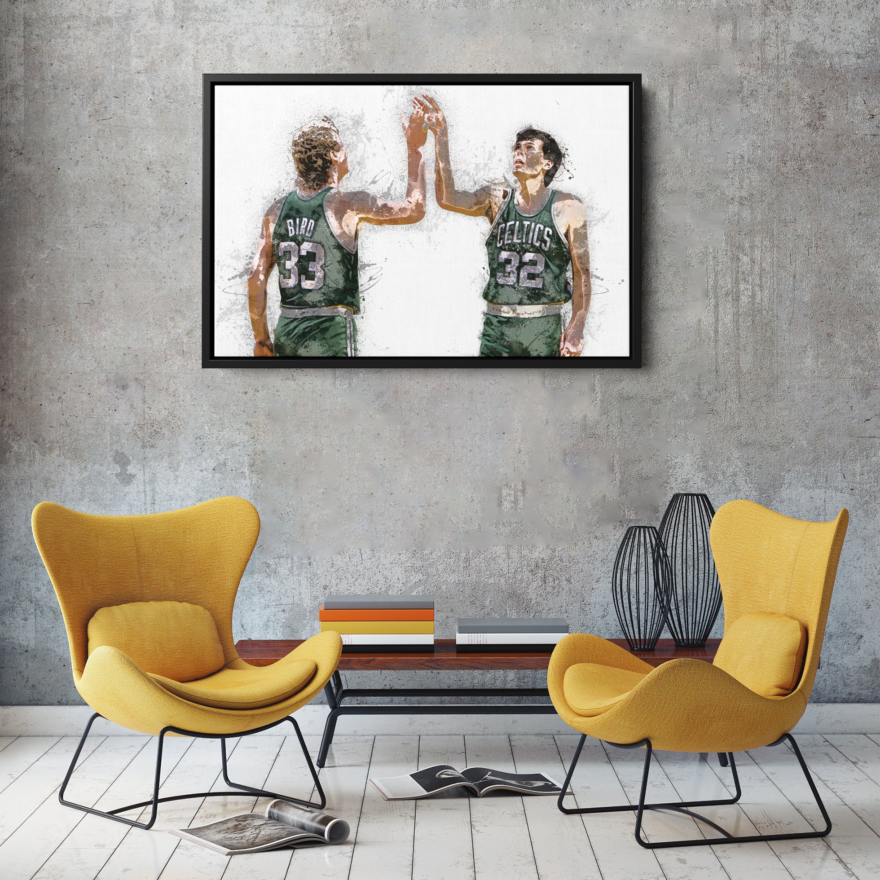 Larry Bird & Kevin McHale Canvas Art – Boston Celtics Wall Decor