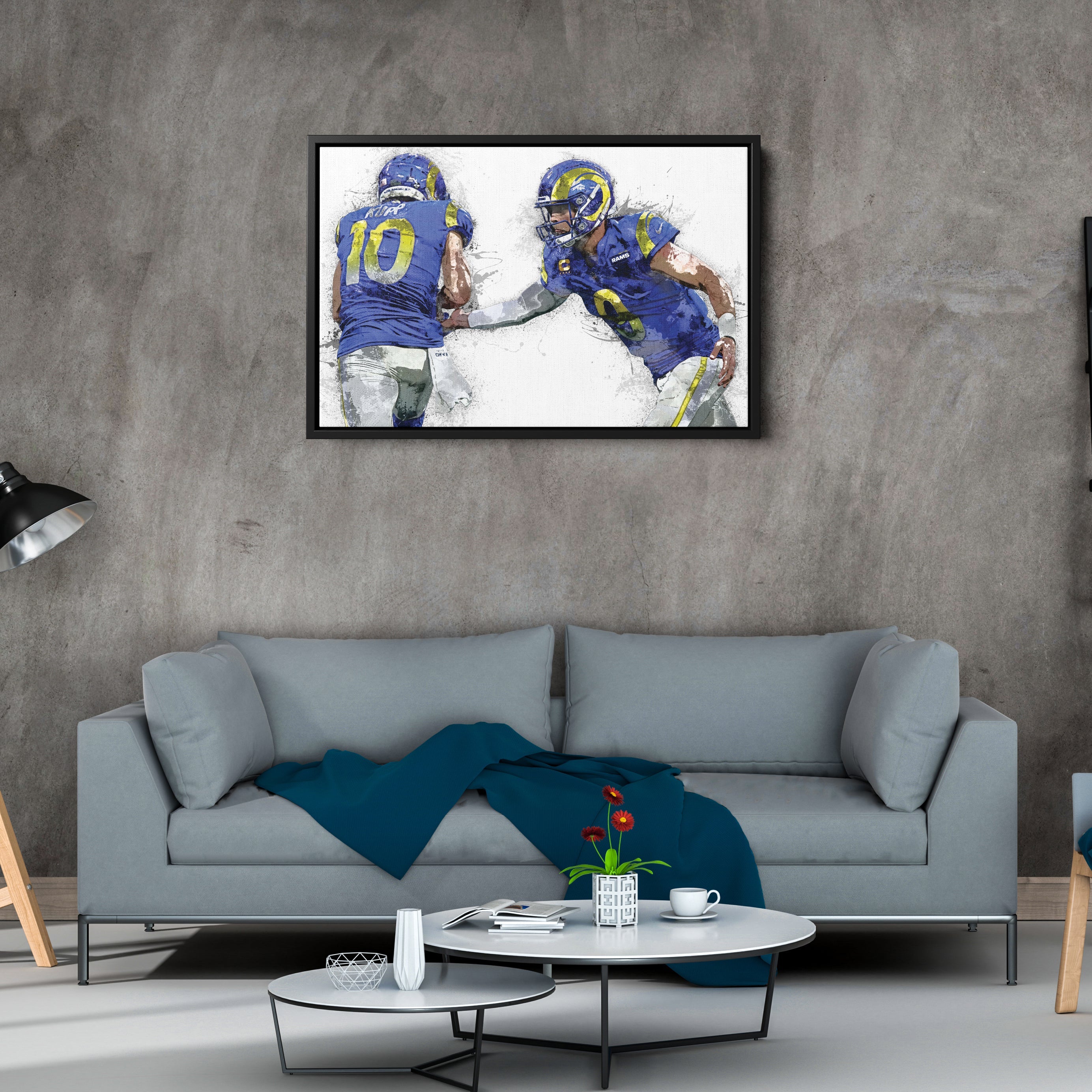 Cooper Kupp & Matthew Stafford Canvas Art – Los Angeles Rams Wall Decor