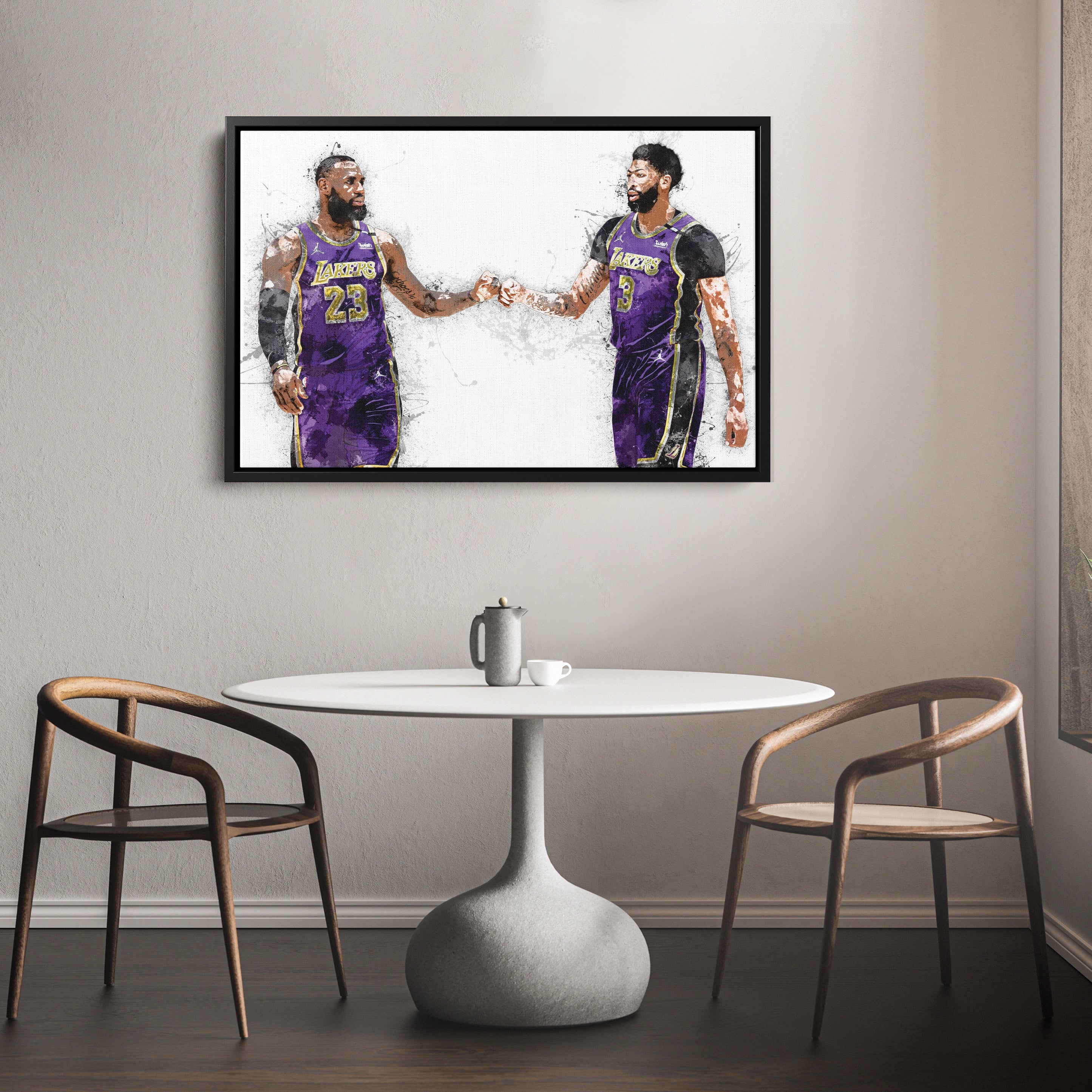 LeBron James & Anthony Davis Canvas Art – Los Angeles Lakers Wall Decor
