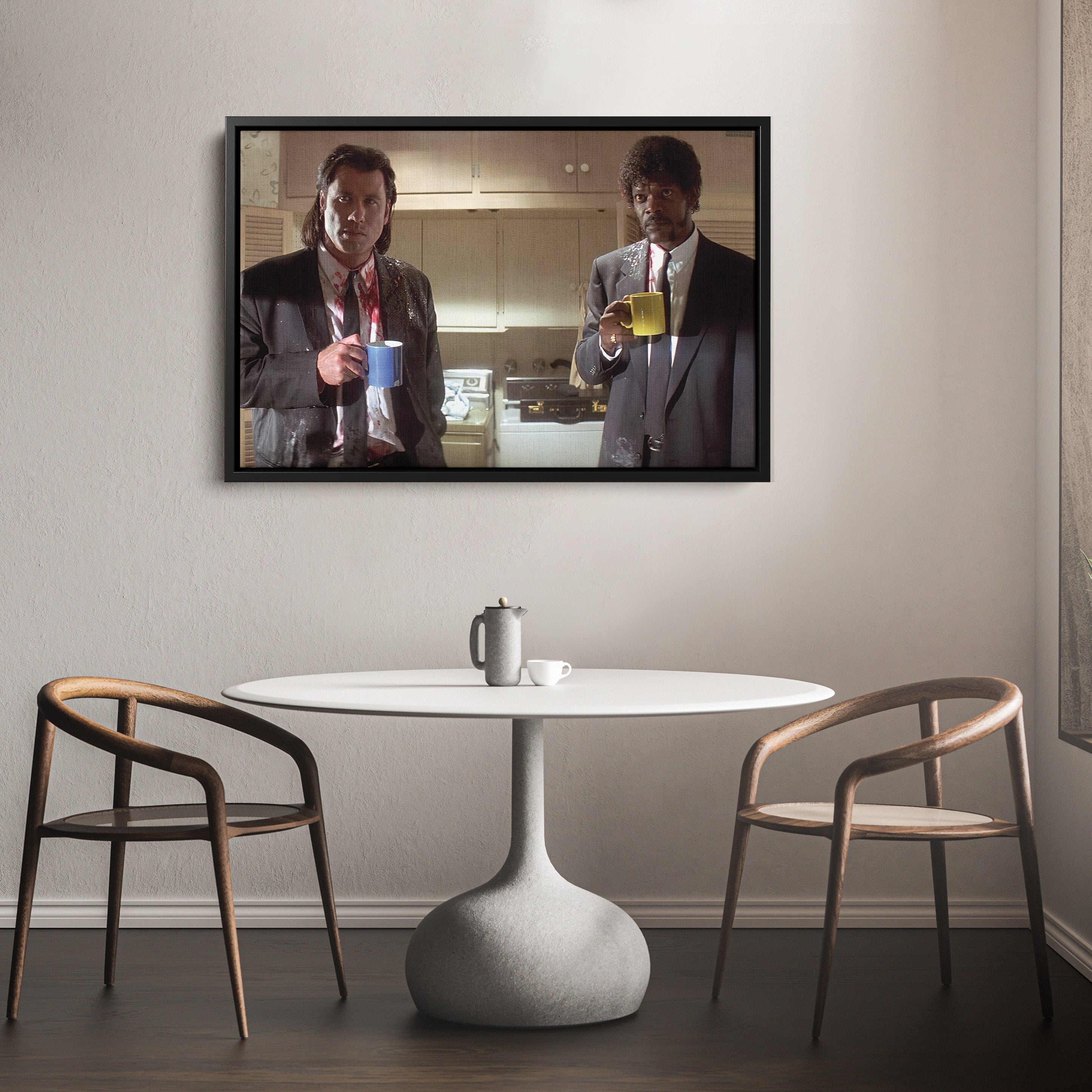 Pulp Fiction Coffee Scene Canvas – Tarantino Movie Wall Art