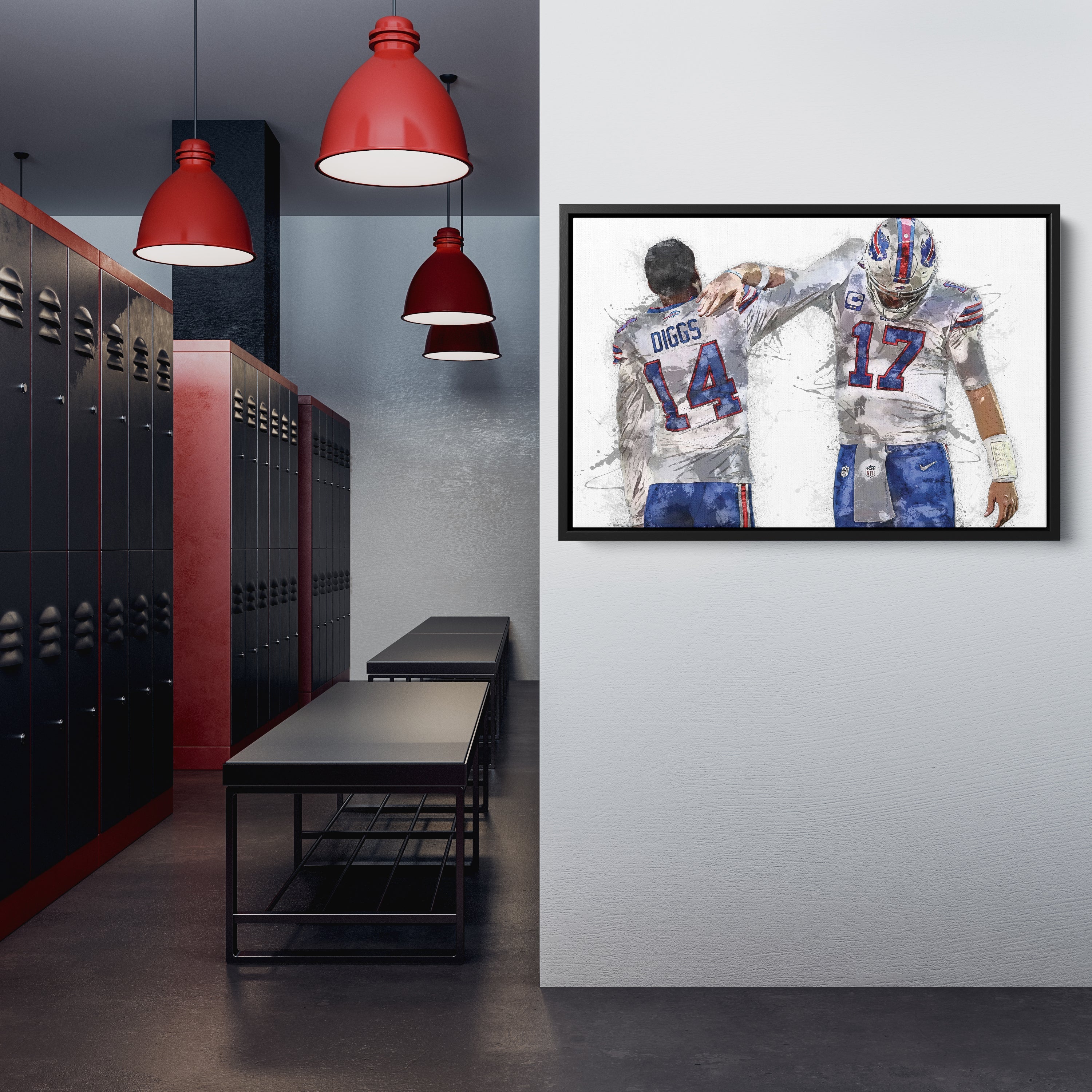Josh Allen & Stefon Diggs Canvas Art – Buffalo Bills Wall Decor