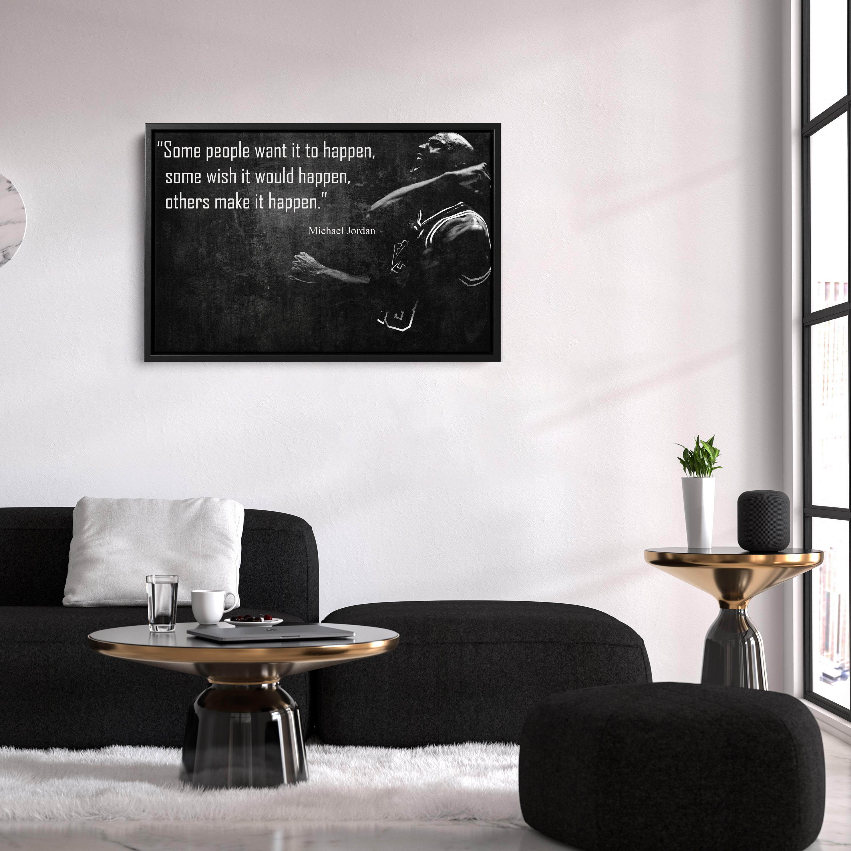 Michael Jordan Quote Canvas – Black & White Chicago Bulls Wall Art Gift for Sports Fans