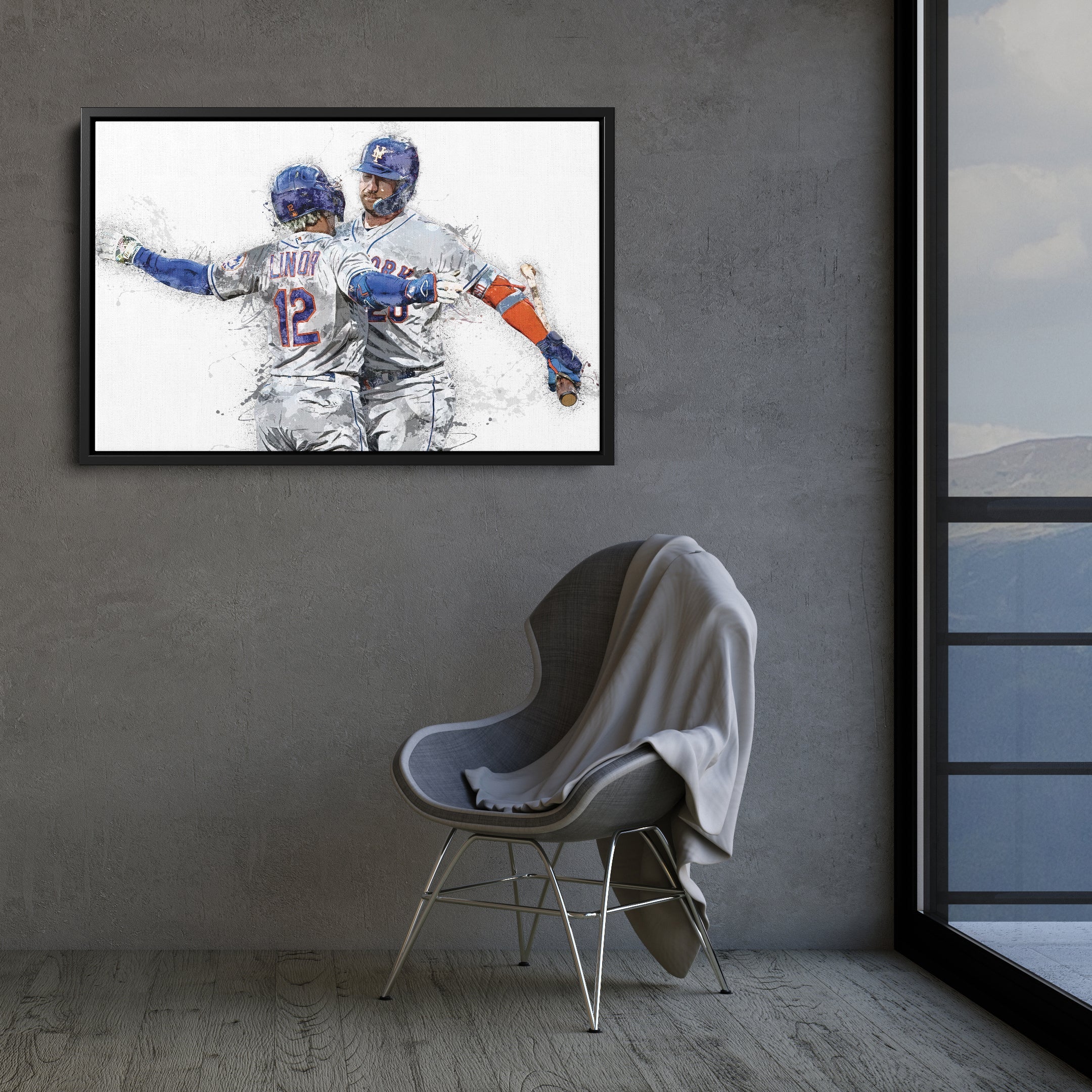 Francisco Lindor & Pete Alonso Canvas Art – New York Mets Wall Decor