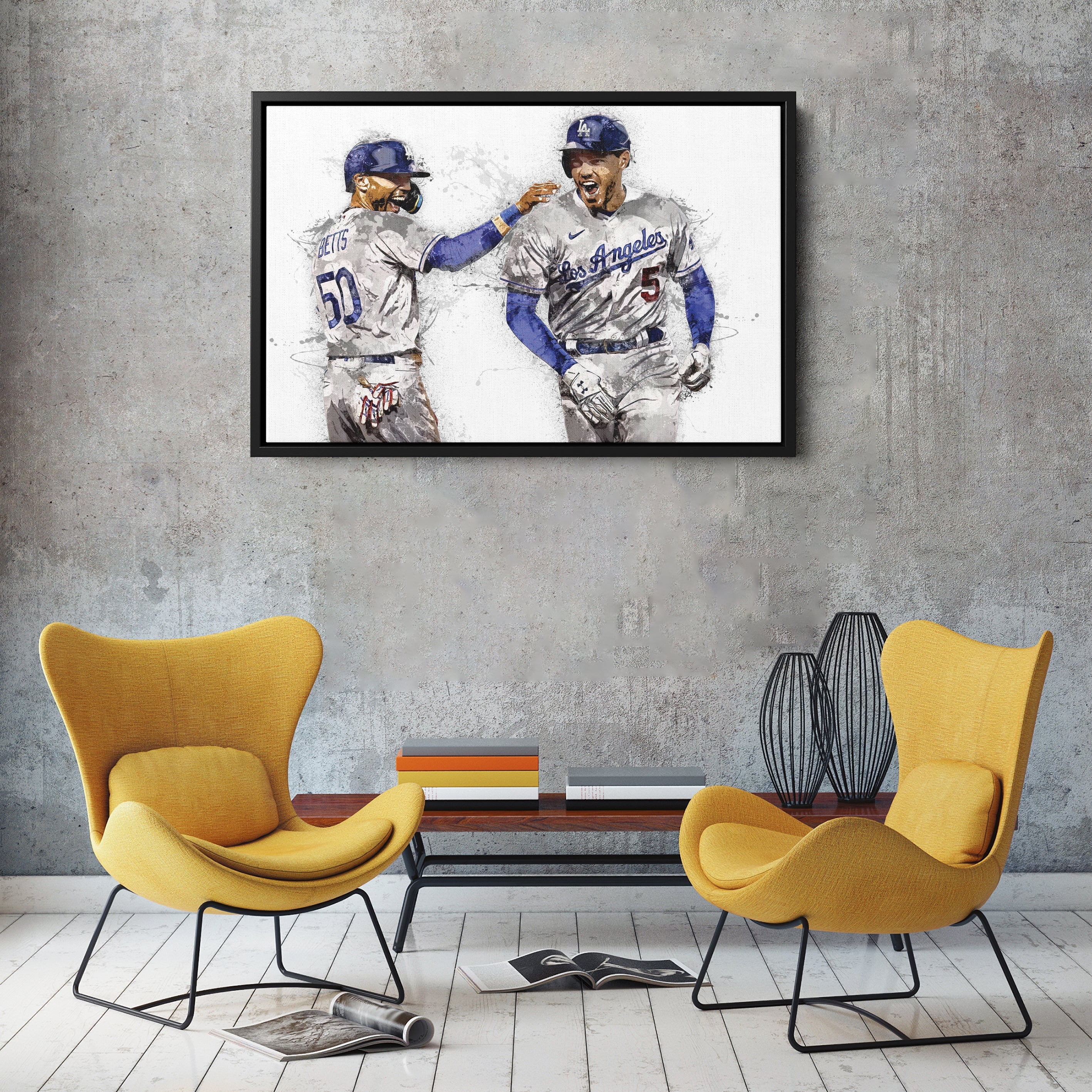 Freddie Freeman & Mookie Betts Canvas Art – Los Angeles Dodgers Wall Decor