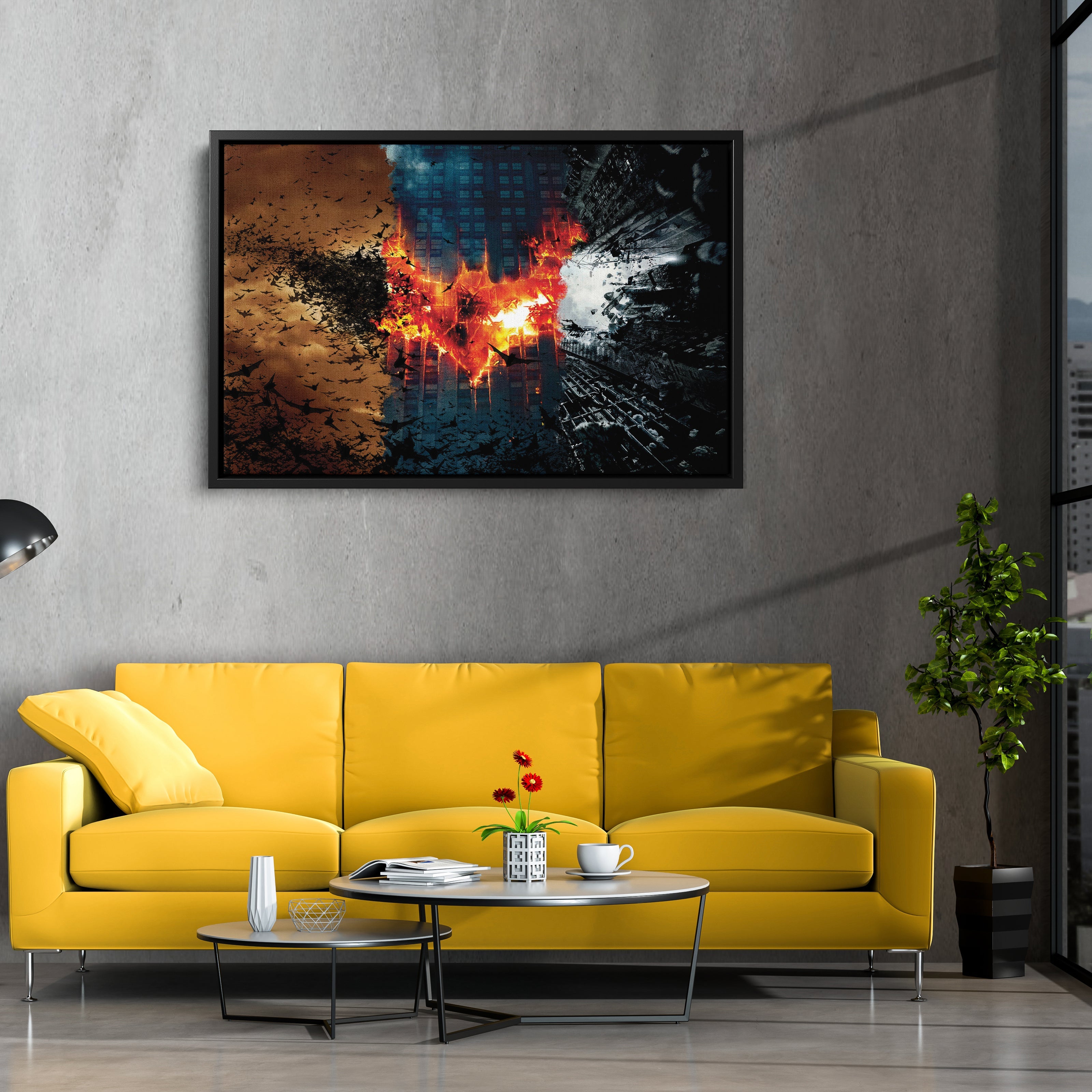 Batman Illustration Canvas Print – Joker Movie Wall Art for Superhero Home Decor