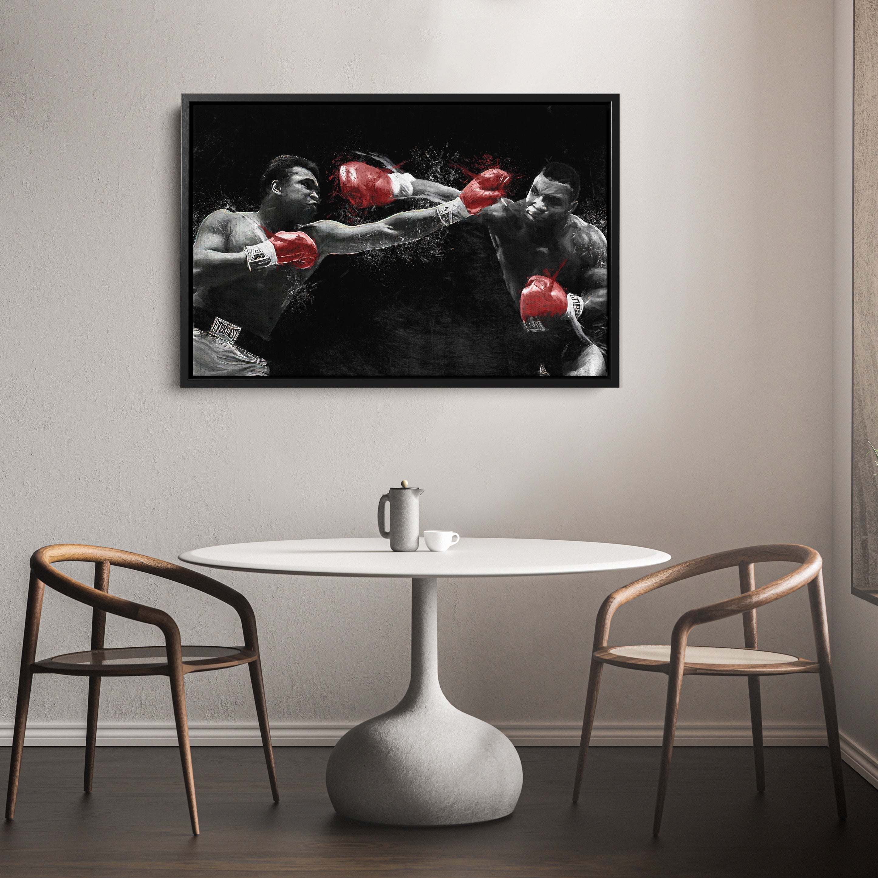 Mike Tyson vs Muhammad Ali Canvas Art – Boxing Legends Wall Decor