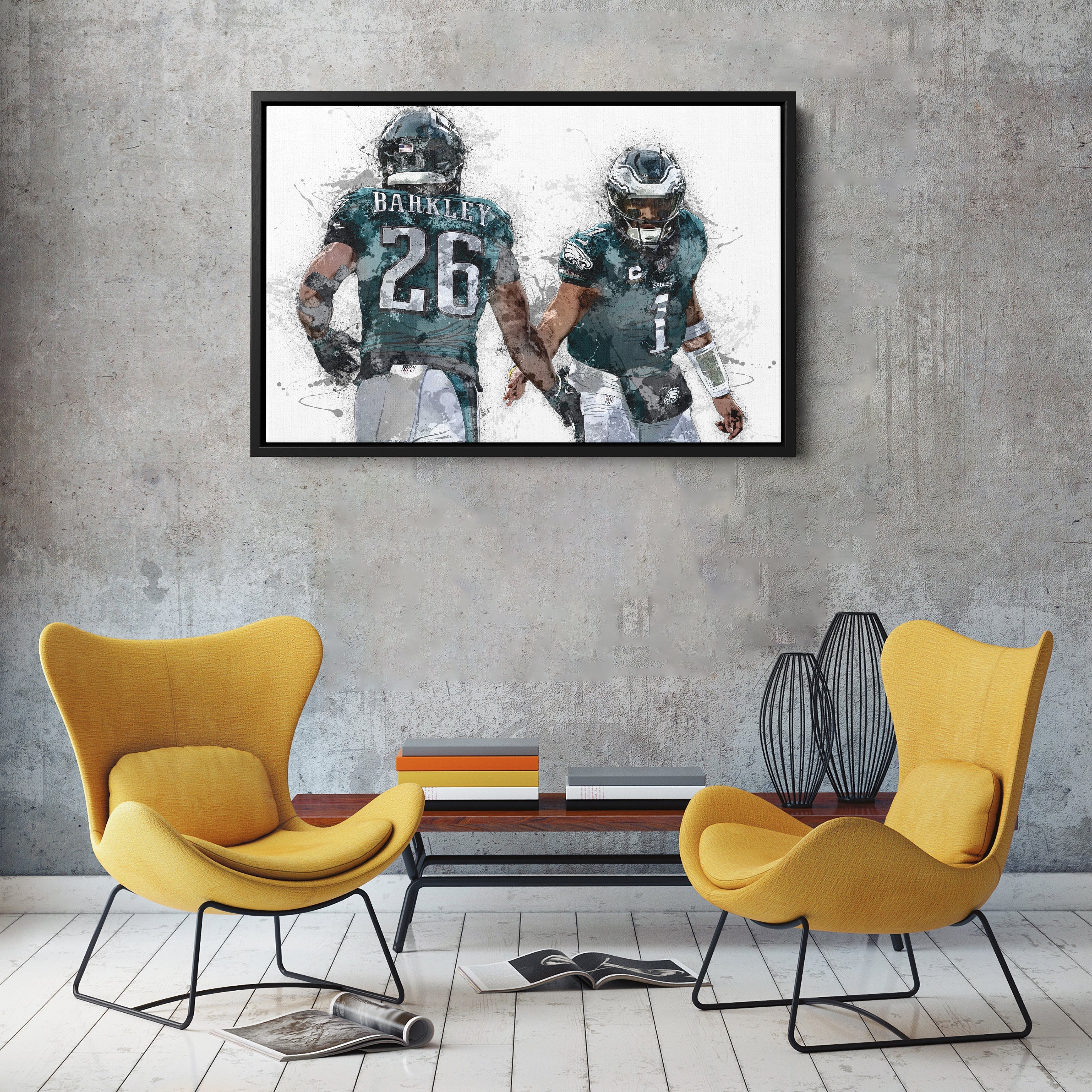 Jalen Hurts & Saquon Barkley Canvas Art – Philadelphia Eagles Wall Art