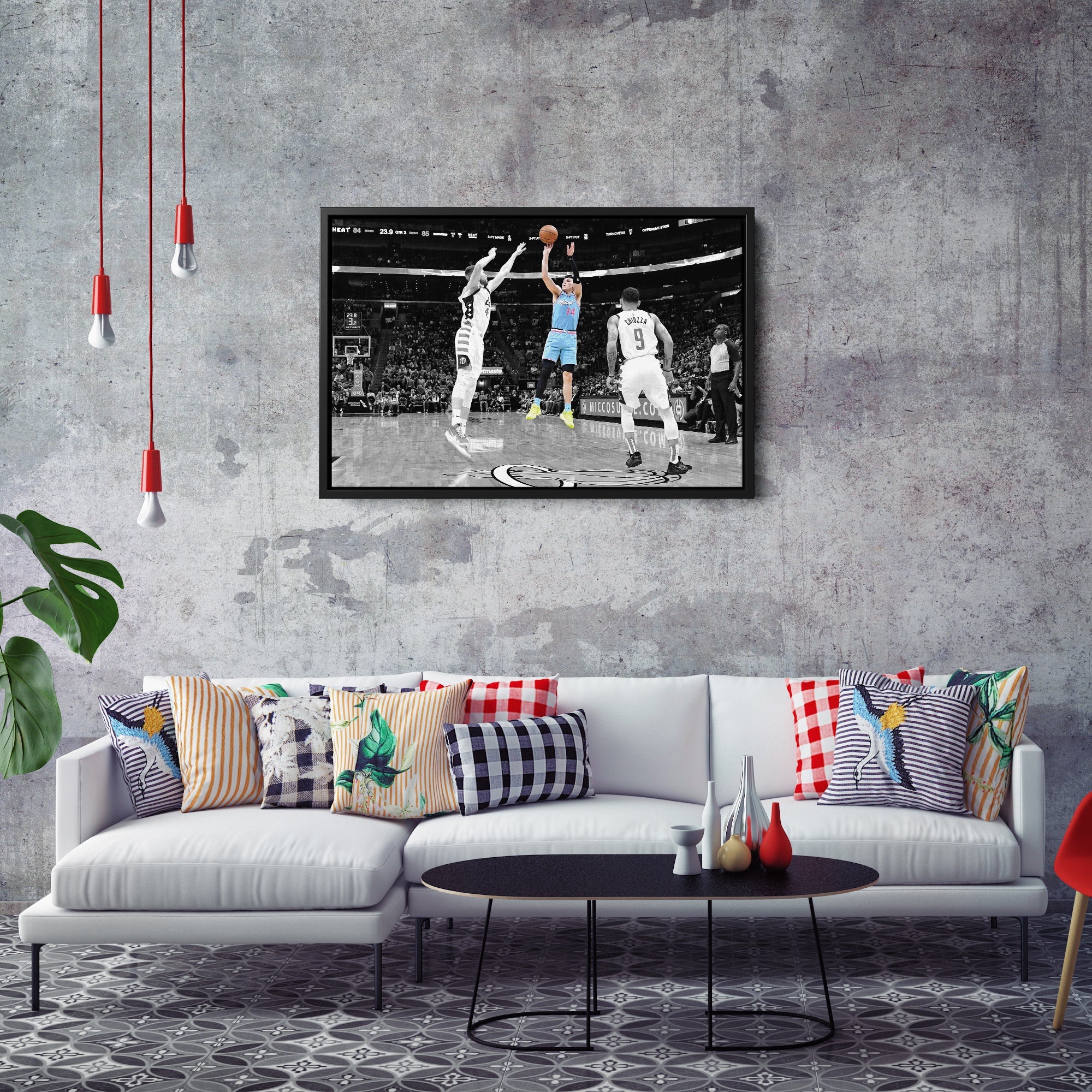 Tyler Herro Canvas Art – Clutch Shot Basketball Decor