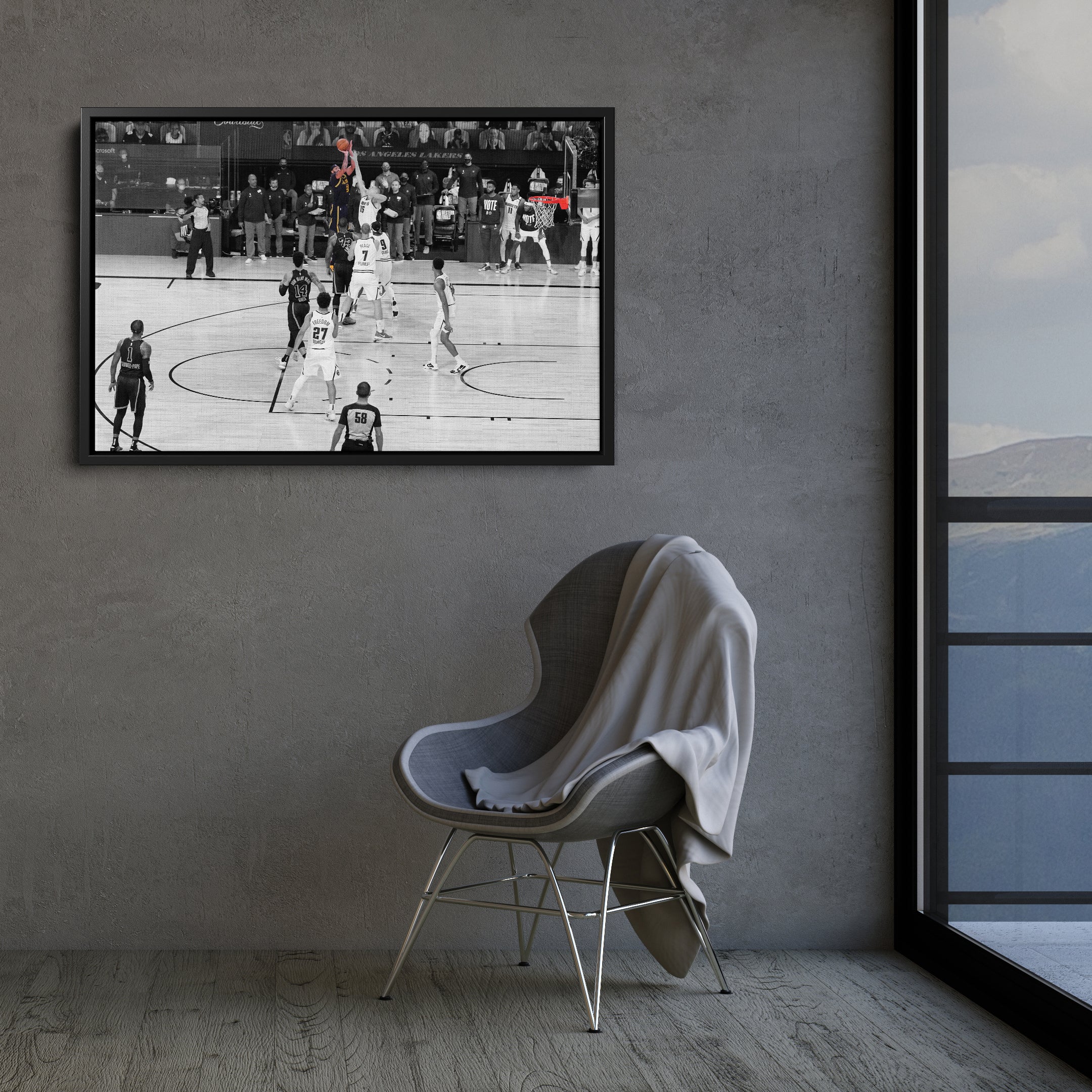 Anthony Davis Buzzer Beater Canvas Art - Lakers Wall Decor