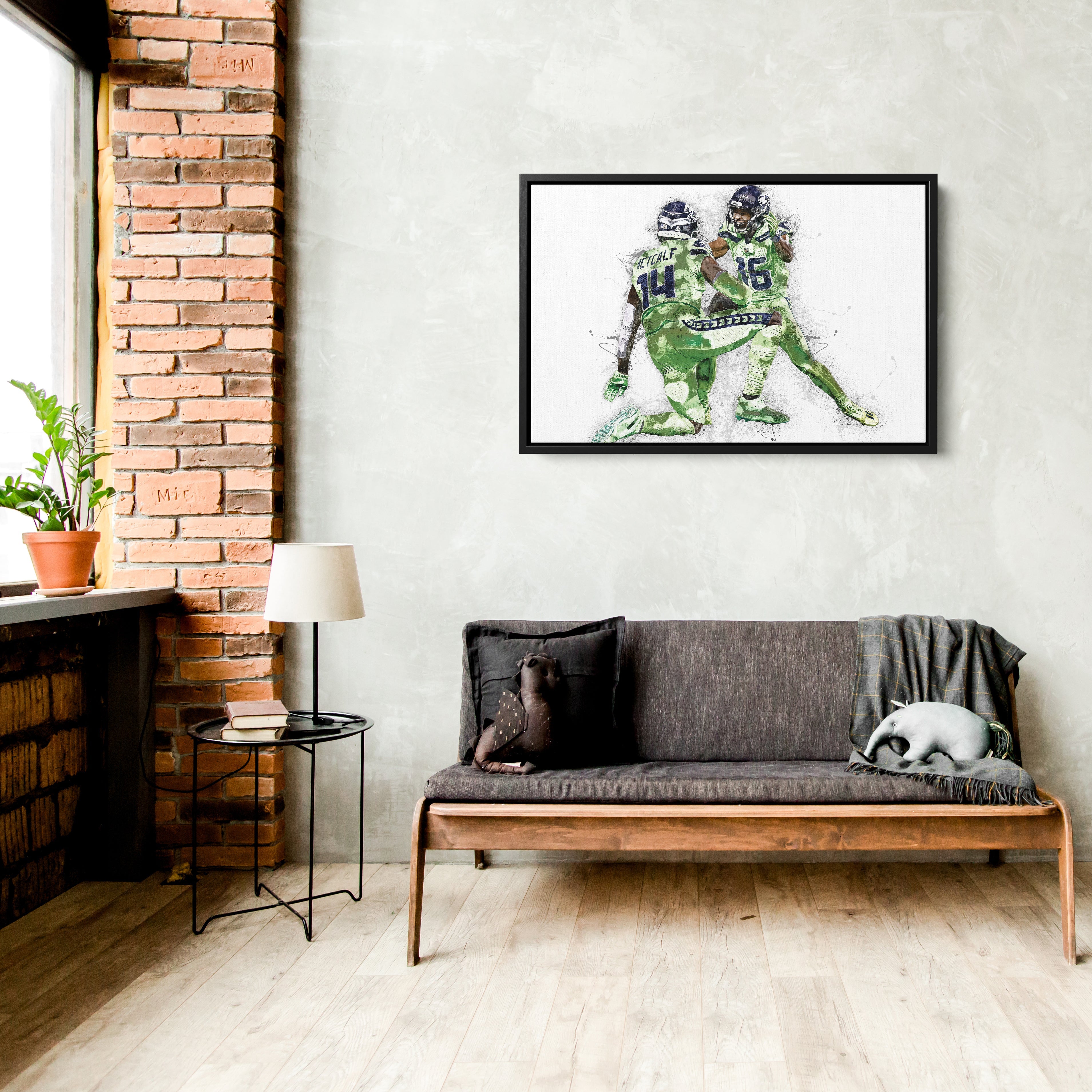 DK Metcalf & Tyler Lockett Canvas Art – Seattle Seahawks Wall Decor