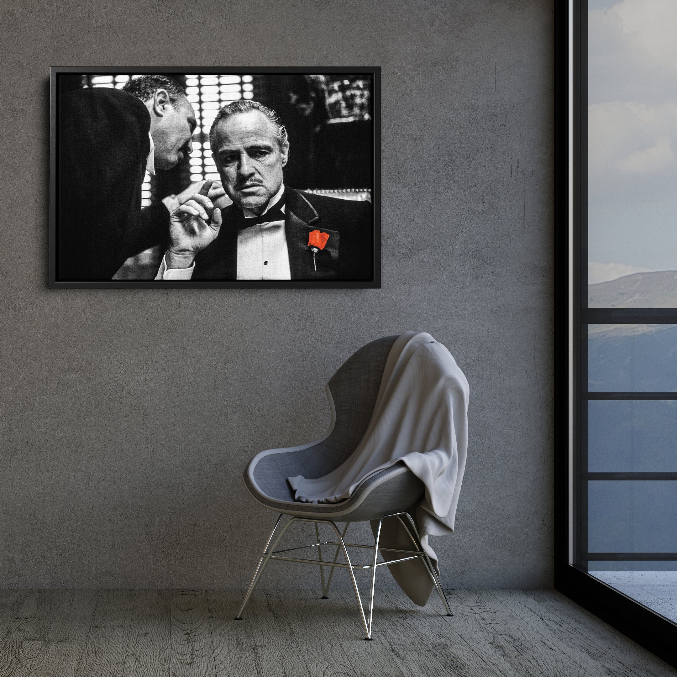 The Godfather Canvas Art – Black & White Wall Decor