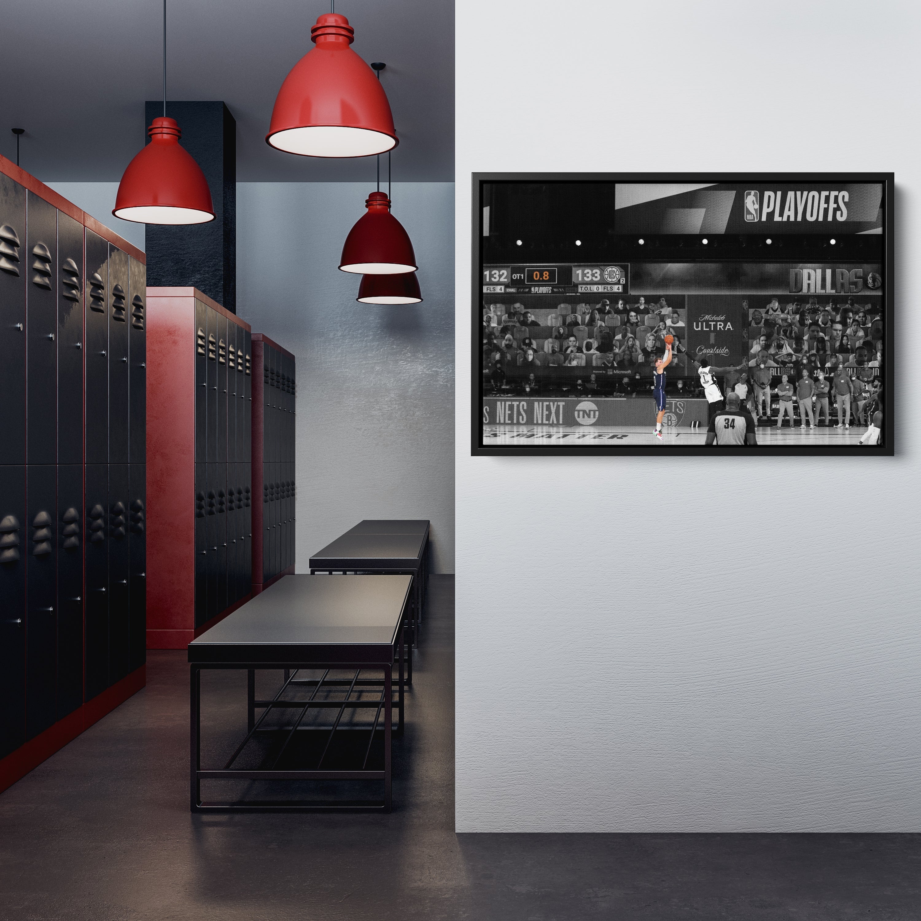 Luka Doncic Canvas Art – Mavericks Buzzer Beater Decor