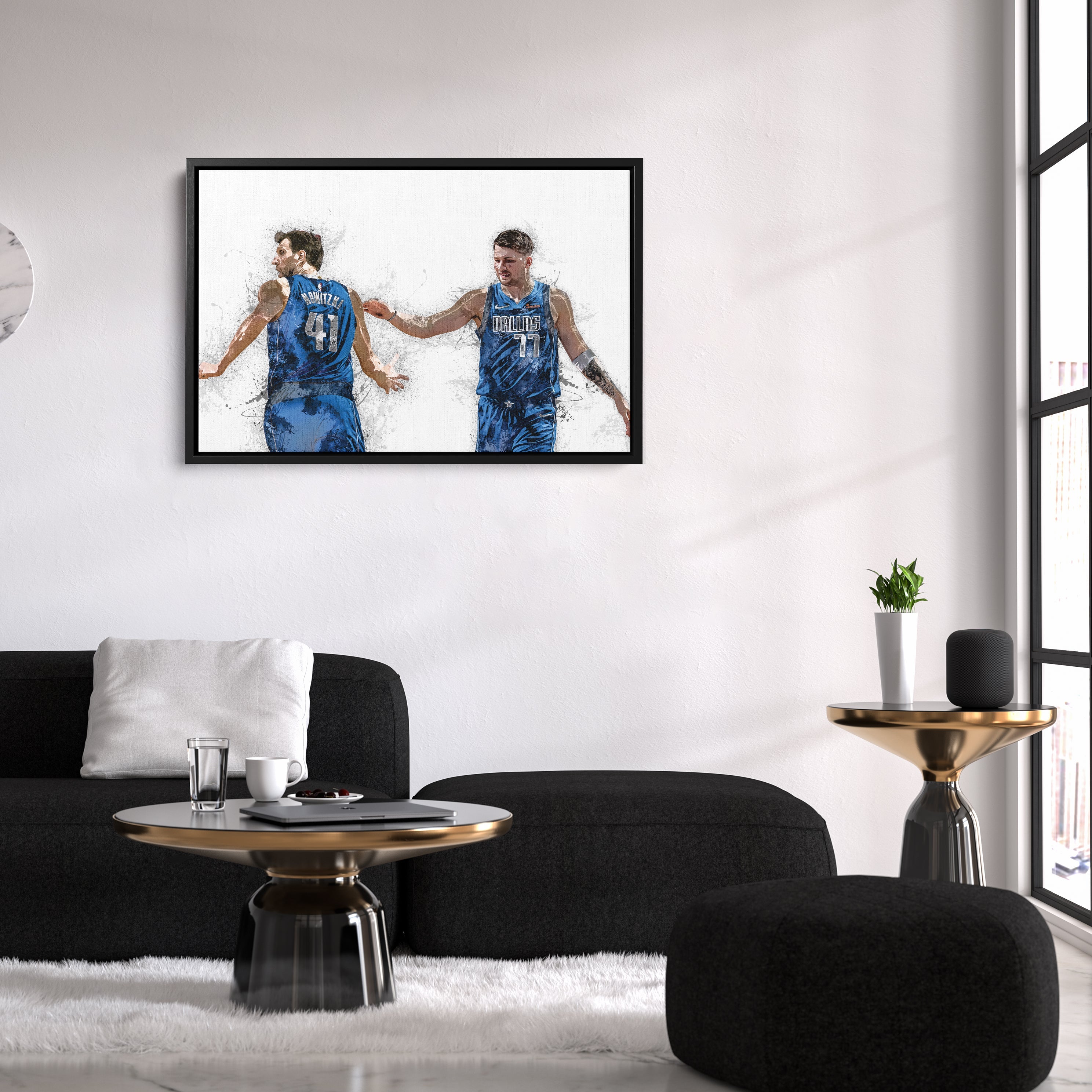 Luka Doncic & Dirk Nowitzki Canvas Art – Dallas Mavericks Wall Decor