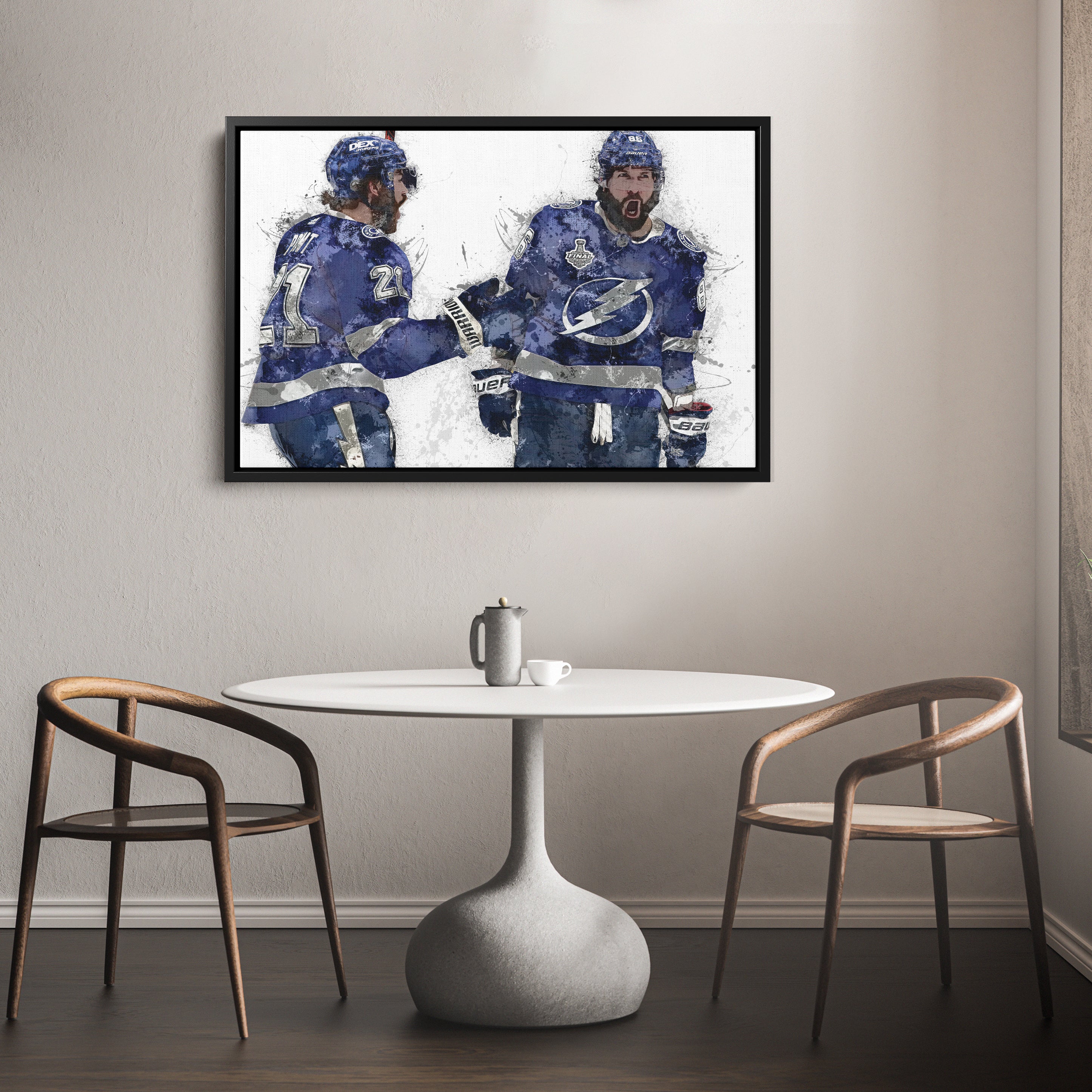 Brayden Point & Nikita Kucherov Canvas Art – Tampa Bay Lightning Wall Decor
