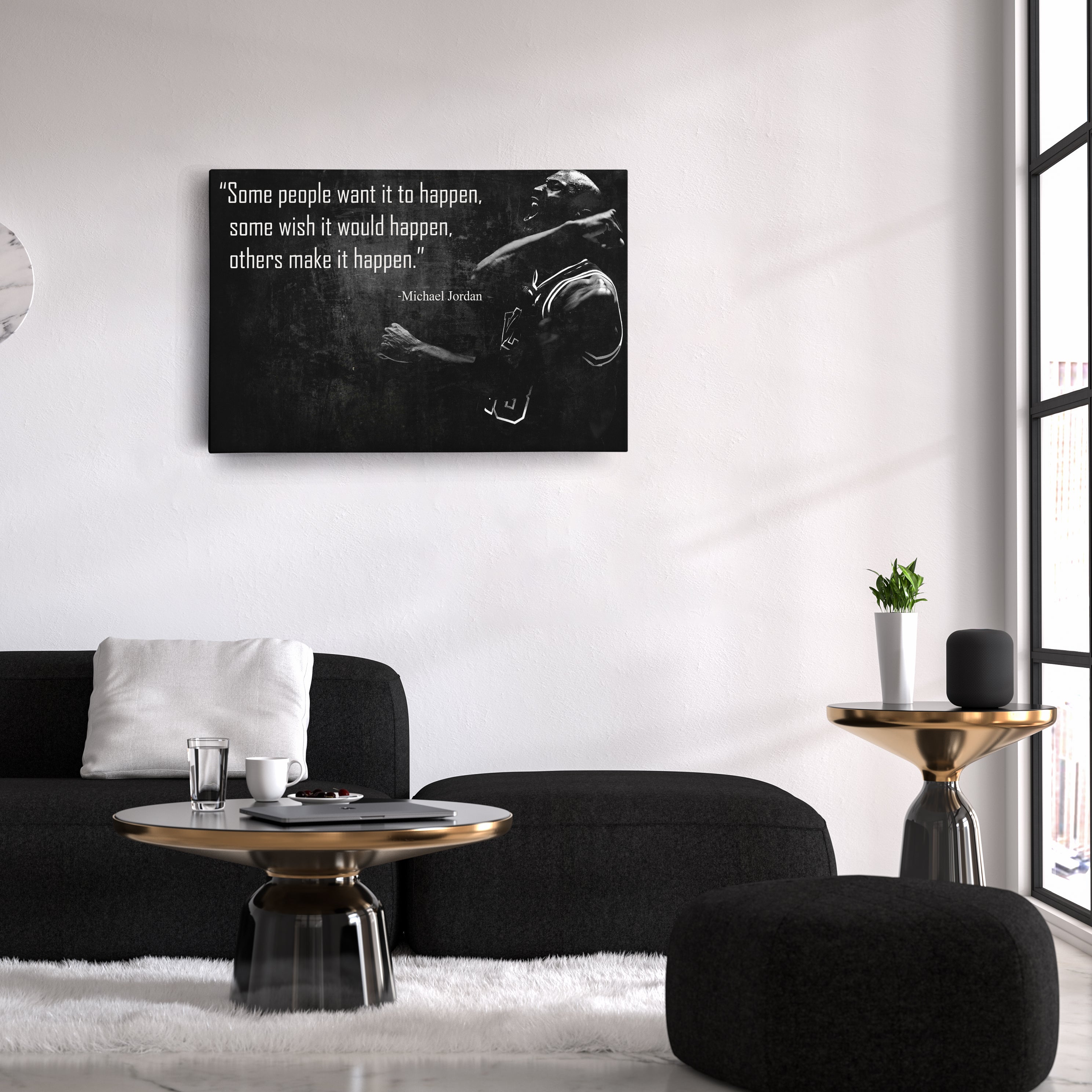Michael Jordan Quote Canvas – Black & White Chicago Bulls Wall Art Gift for Sports Fans