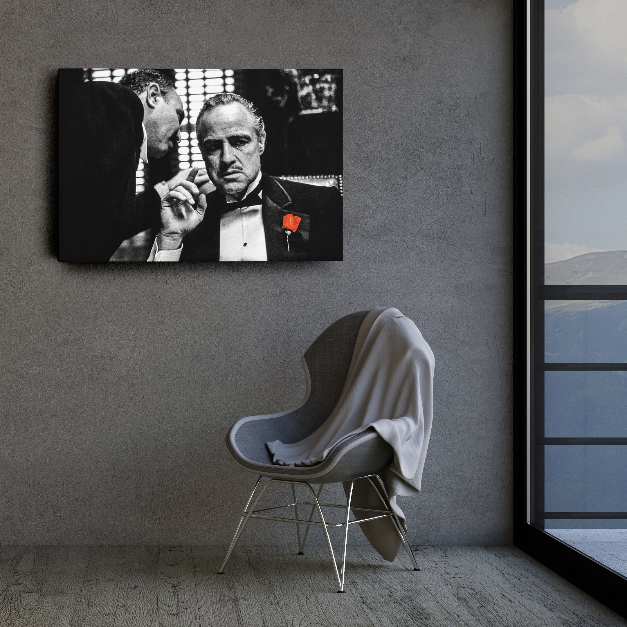The Godfather Canvas Art – Black & White Wall Decor