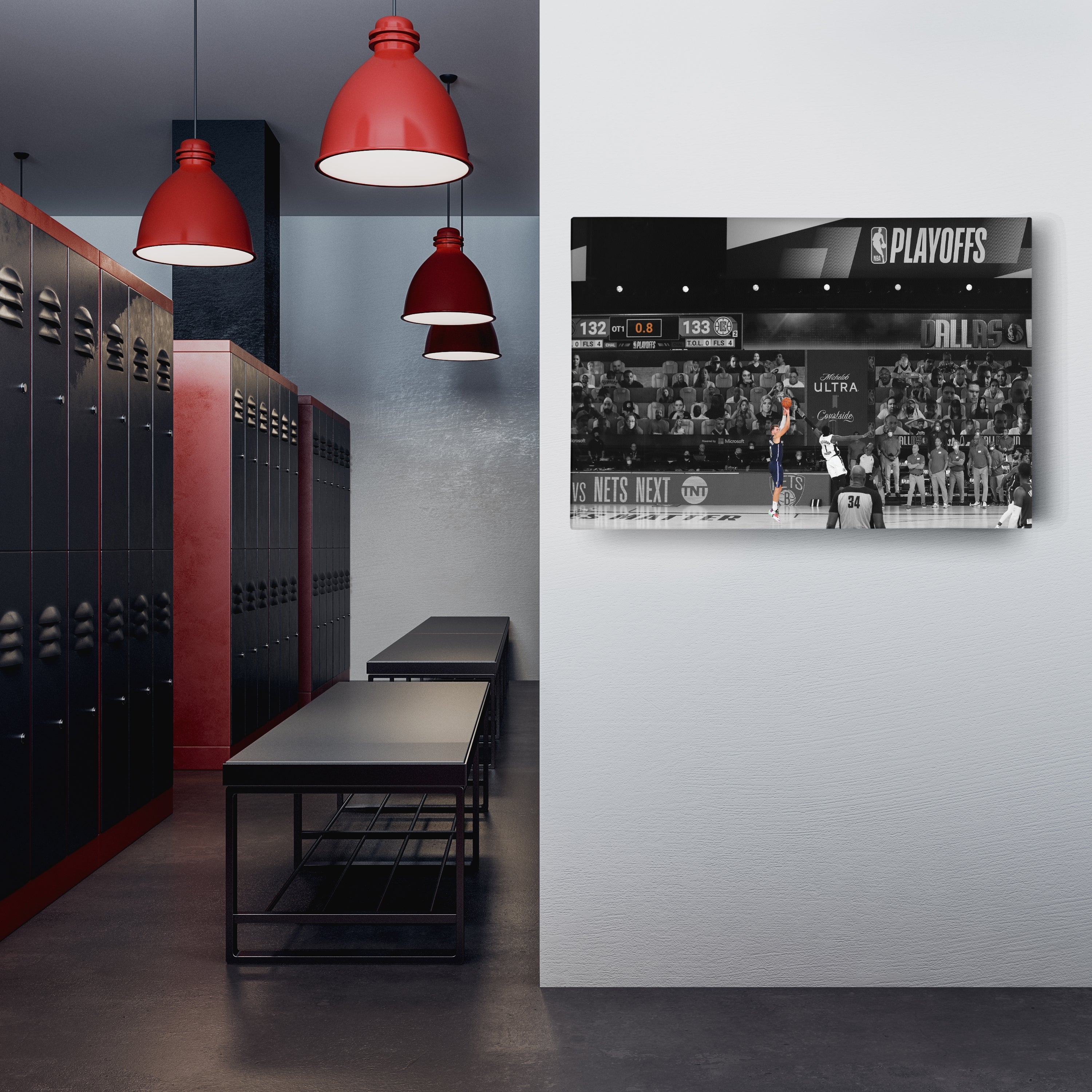 Luka Doncic Canvas Art – Mavericks Buzzer Beater Decor