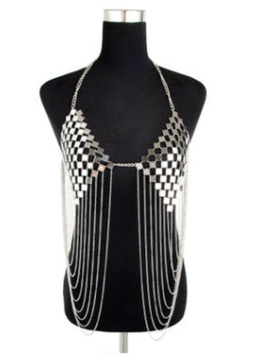 Hot Metal Bra Chain Tassel Body Chain