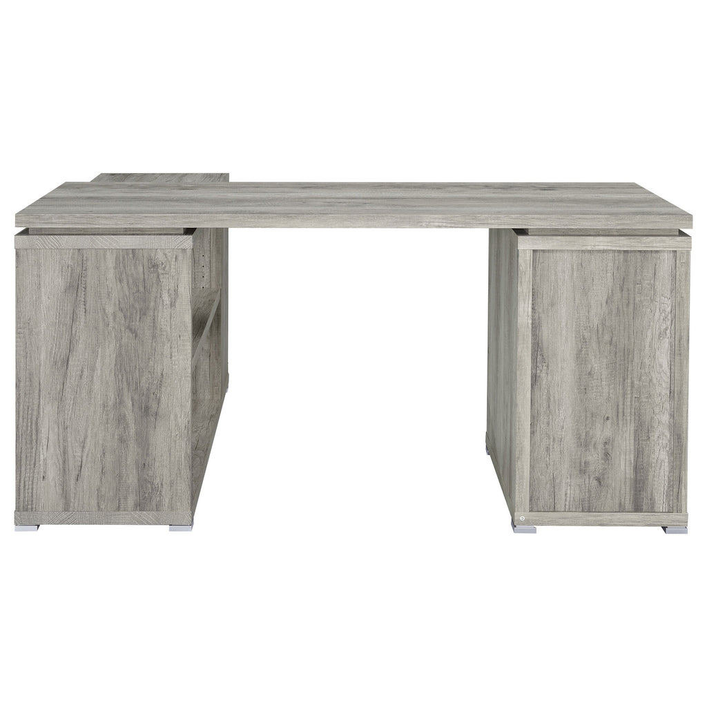 Tona Grey Driftwood 3-Drawer L-shape Desk