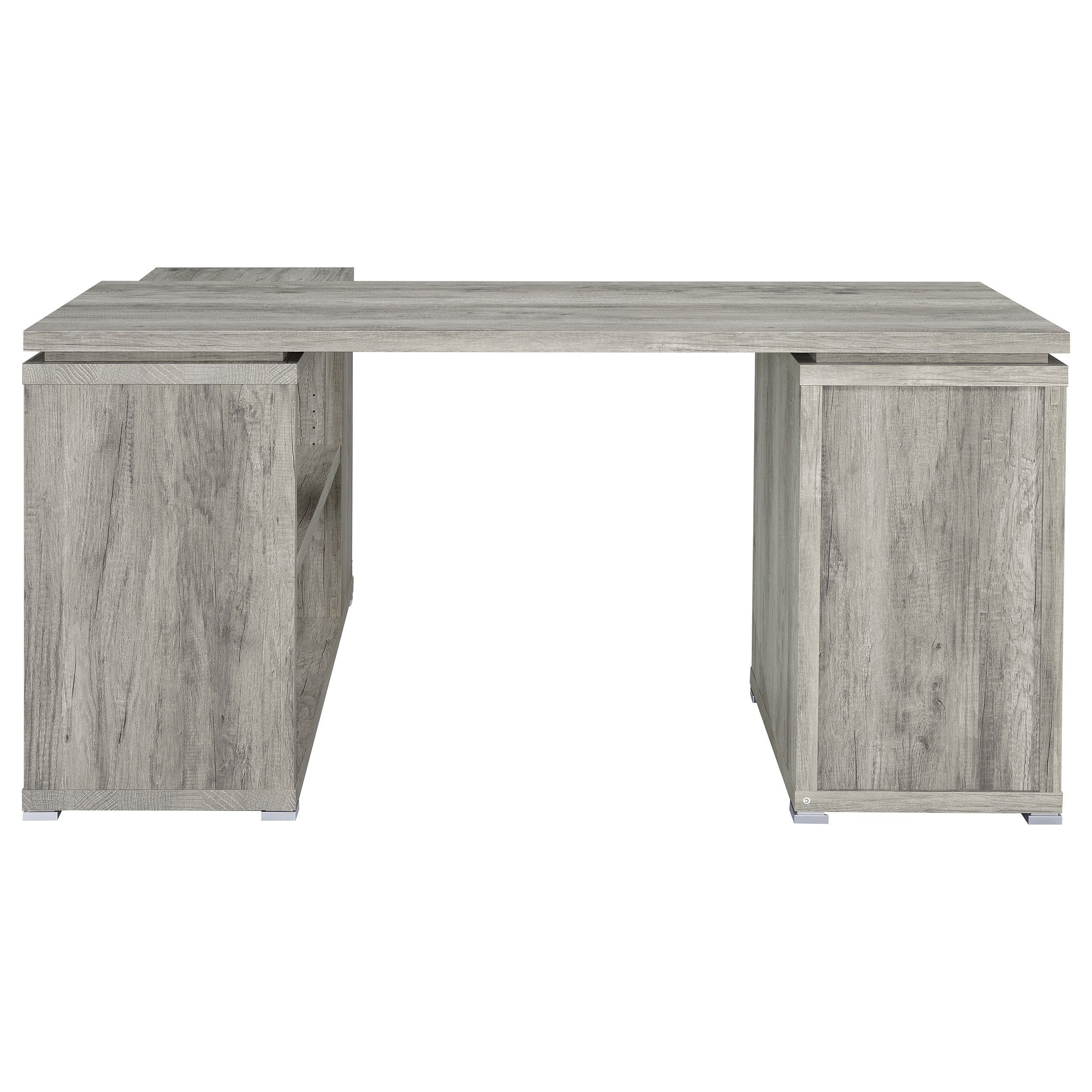Tona Grey Driftwood 3-Drawer L-shape Desk