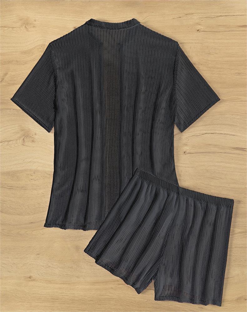 Black Cutout Blouse Split Boxers Bikini Beachwear Women Blouse Swimsuit