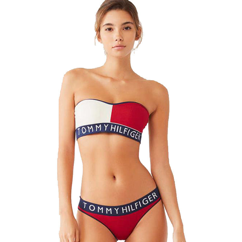Swimwear Contrast Color Bikini Swimsuit Split Swimsuit Bikini Spot