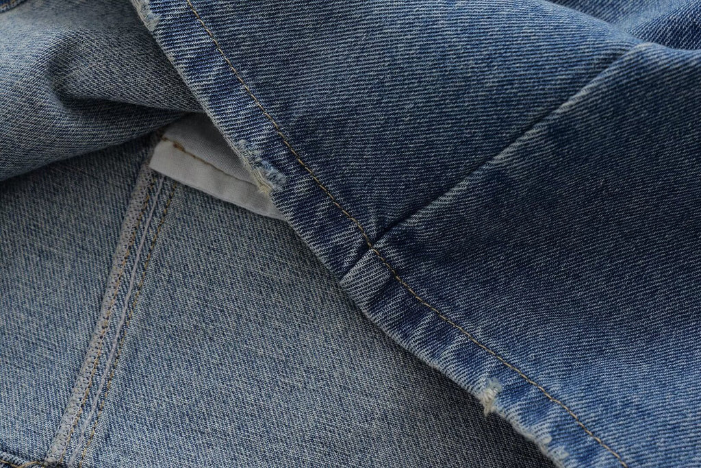 Women Clothing Sexy High Waist Asymmetric Denim Skirt Fashionable All Match Hip Skirt