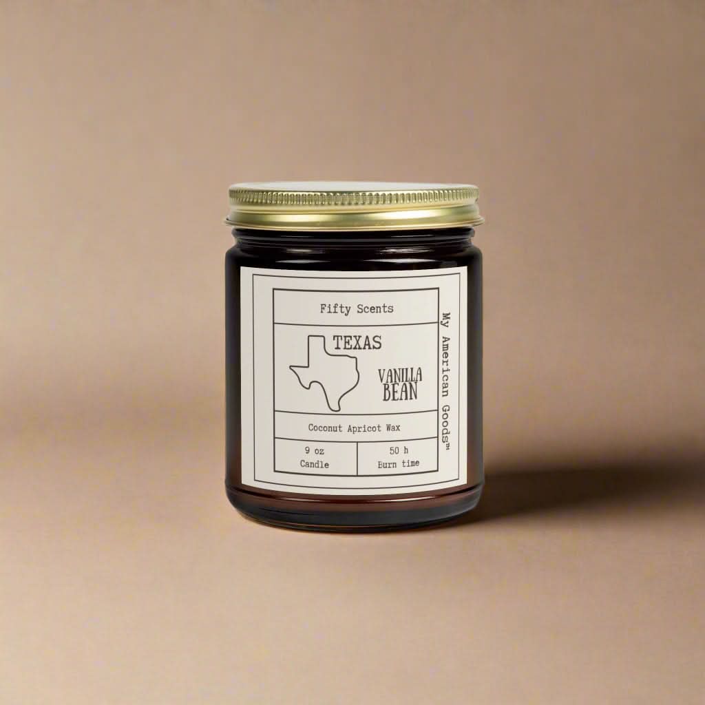 Texas - Vanilla Bean Scented Candle - Coconut Apricot Wax