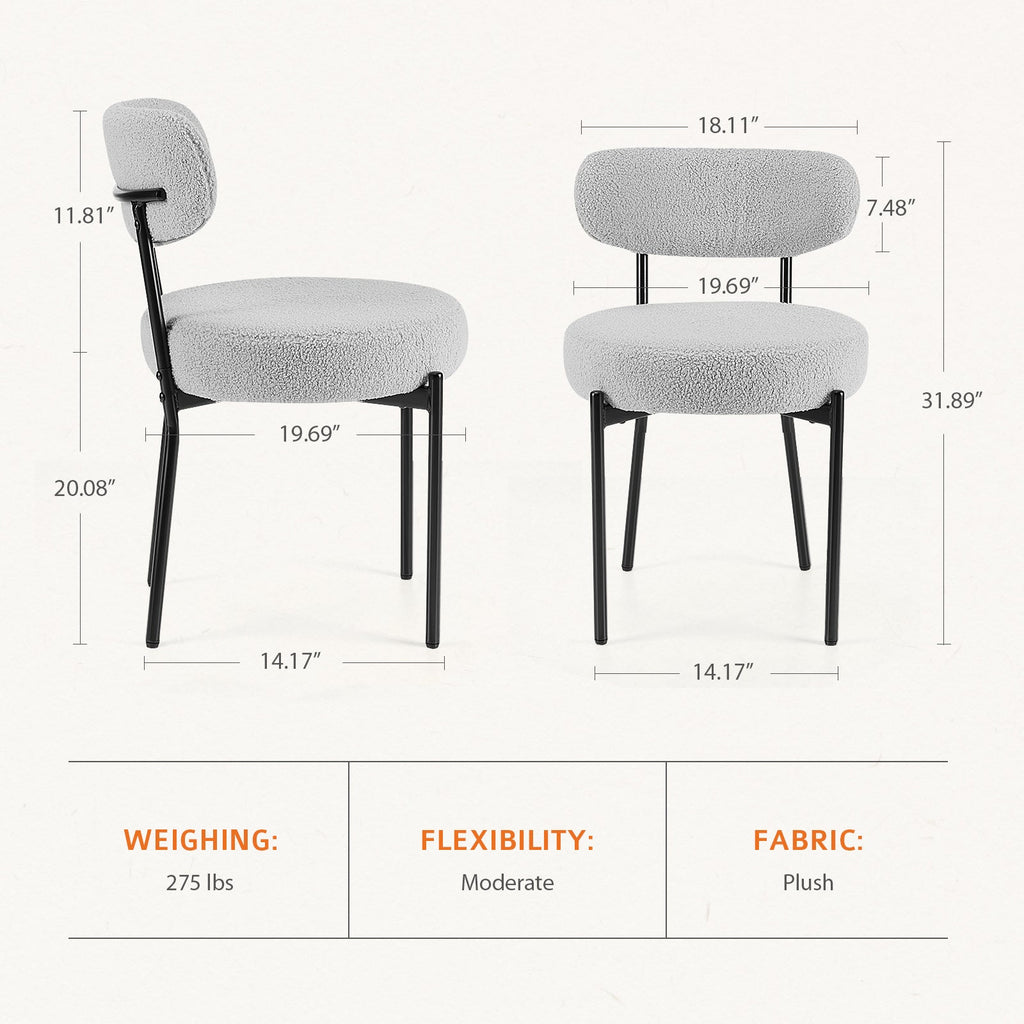 LuneluX_Home – Set of 2 Bouclé Dining Chairs | Nordic Edition
