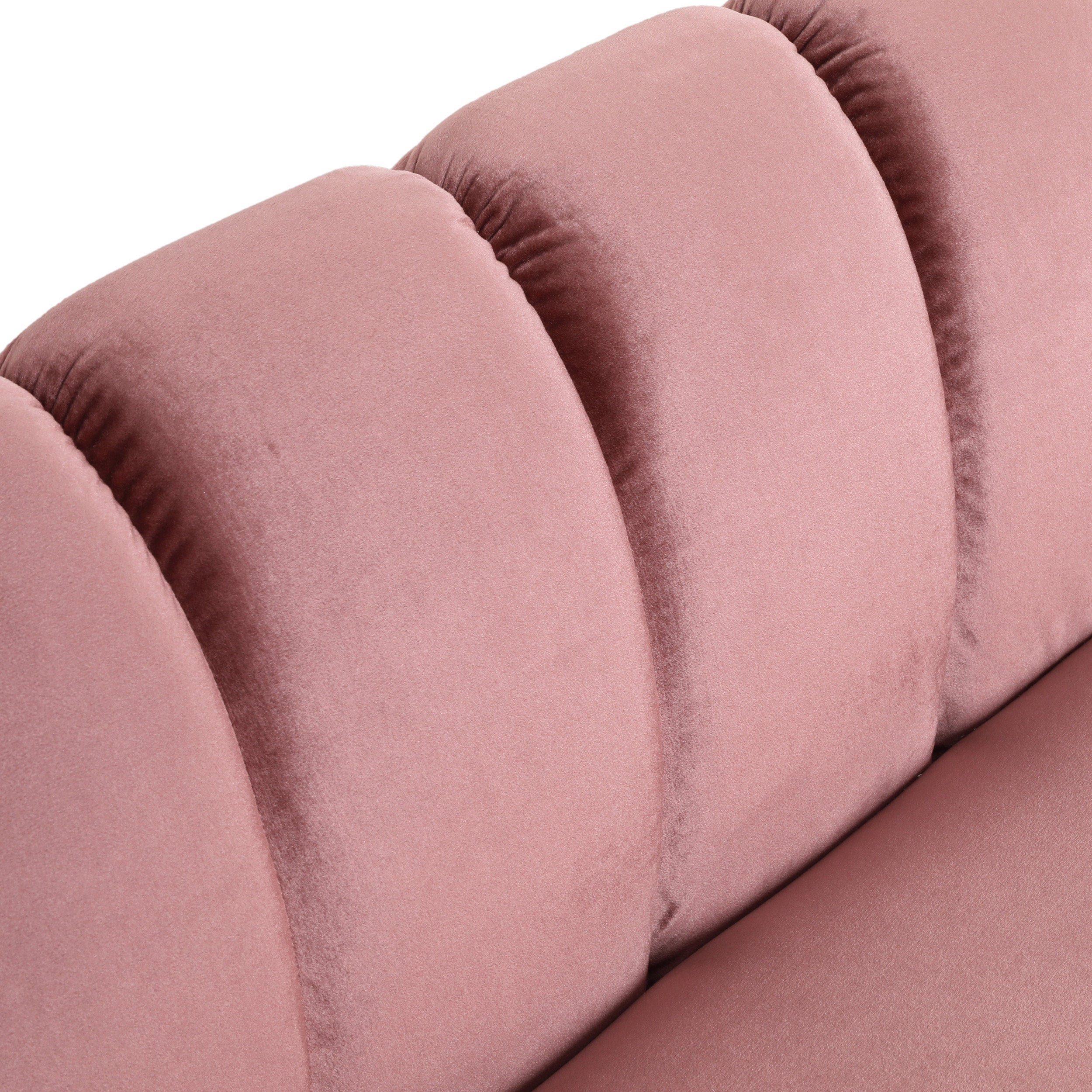 Miranda Velvet 3-Seater Sofa with Modern Glam Style and Blush Color