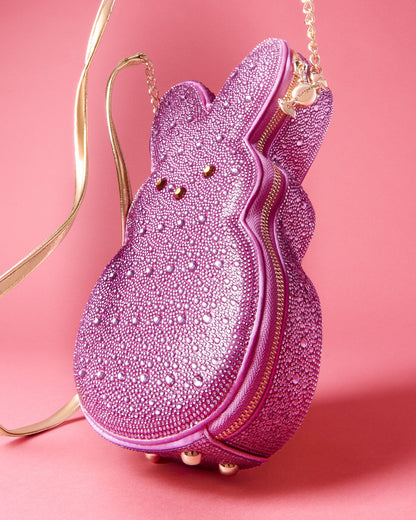 Betsey Johnson Peeps Rhinestone Bunny Crossbody Pink
