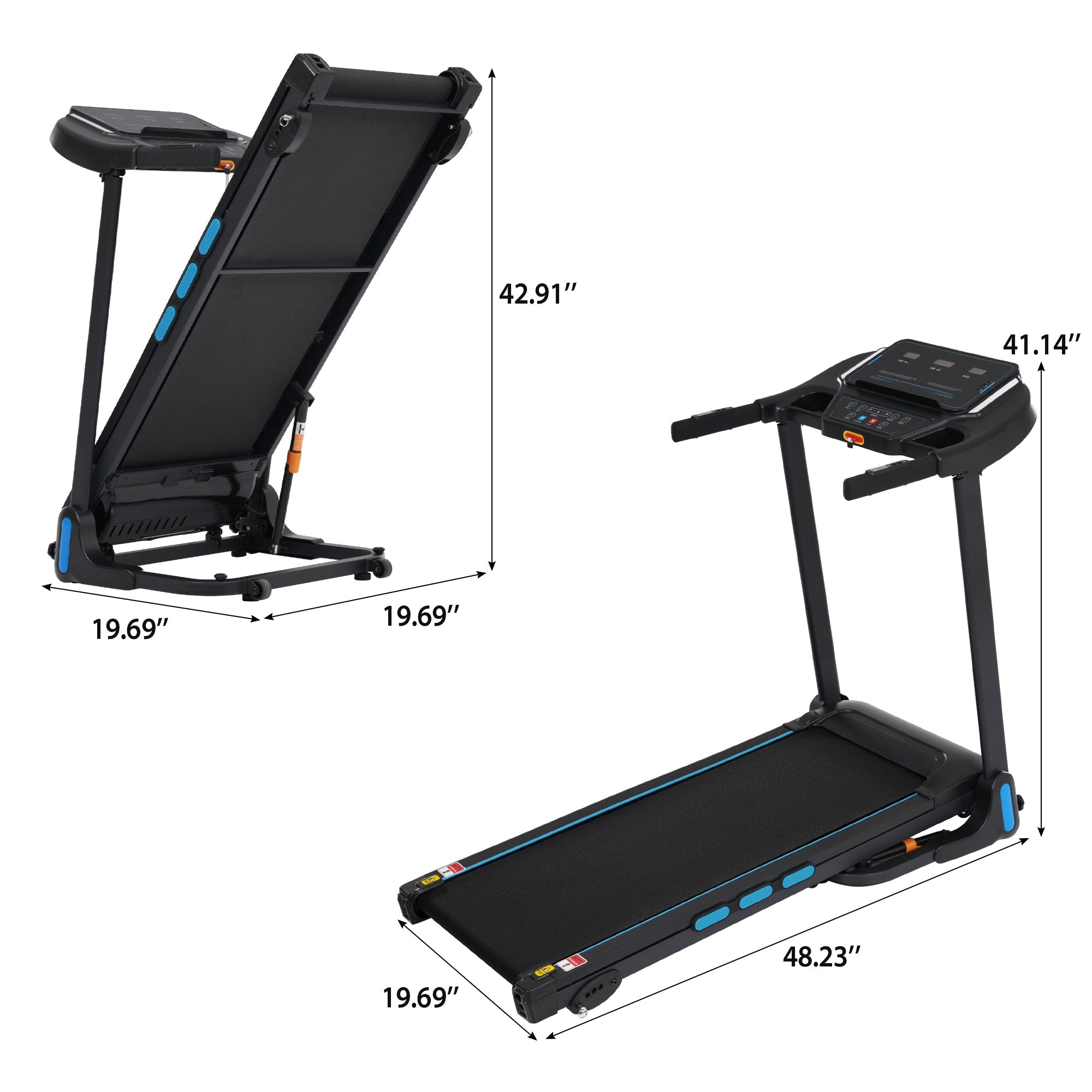 New Treadmills for Home, 3.5HP Hydraulic System Auto Foldable Treadmill with Incline,10MPH 350Lbs Weight Capacity Electric Treadmills with Heart Rate Sensors,Type C & USB Charge ,Bluetooth Speaker
