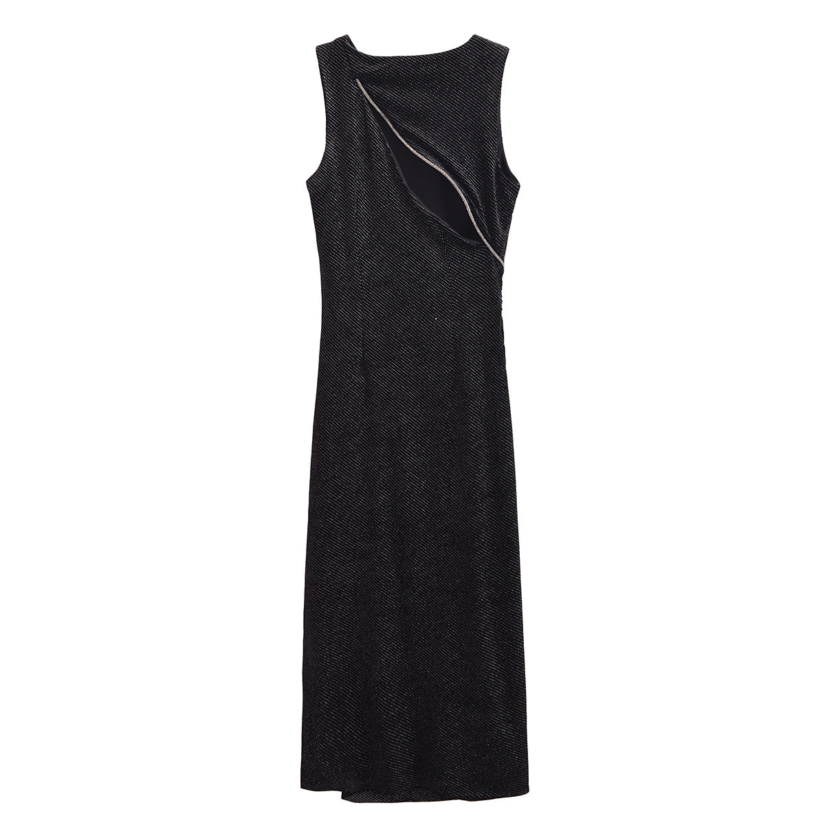 Women Clothing Elegant Slim Shiny Ornament Velvet Sleeveless Dress